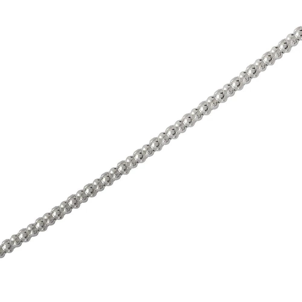 Popcorn Chain Necklace .925 Sterling Silver White Size 24"