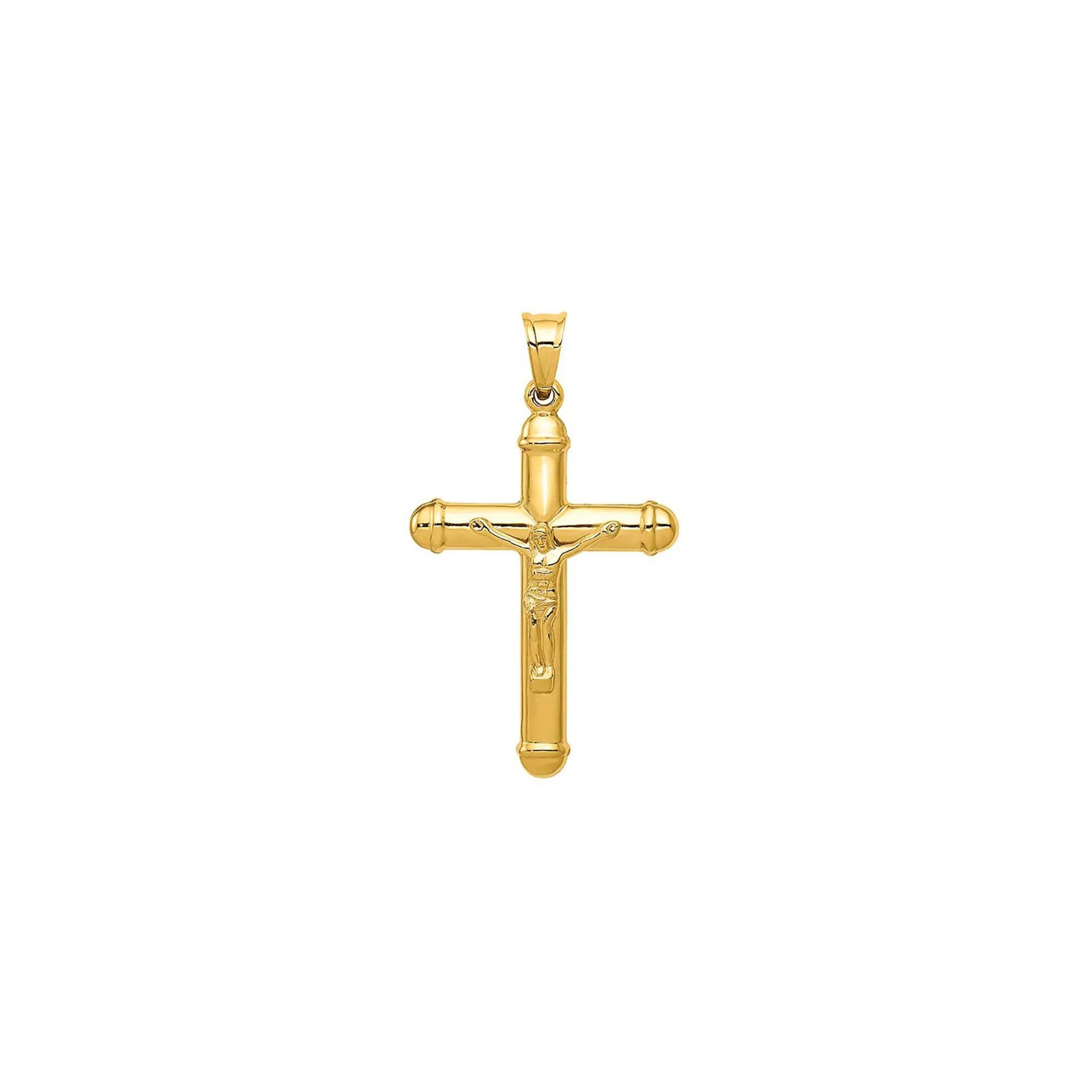 Reversible Crucifix Cross Charm 14K Yellow Gold