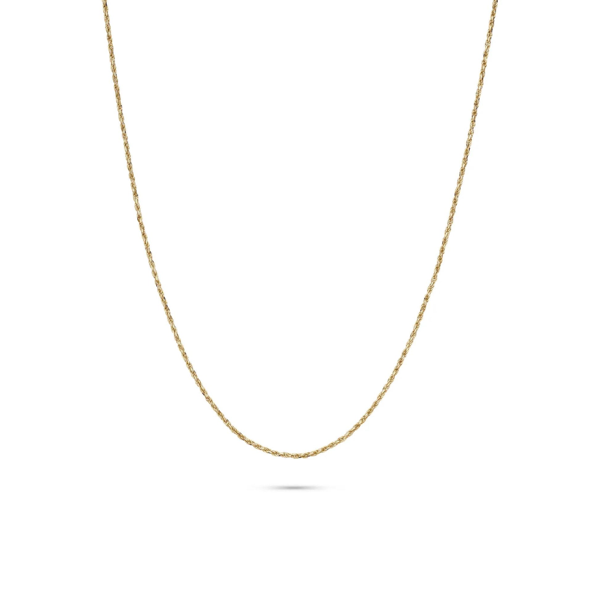 Rope Chain 14K Yellow Gold Necklace Size 22"