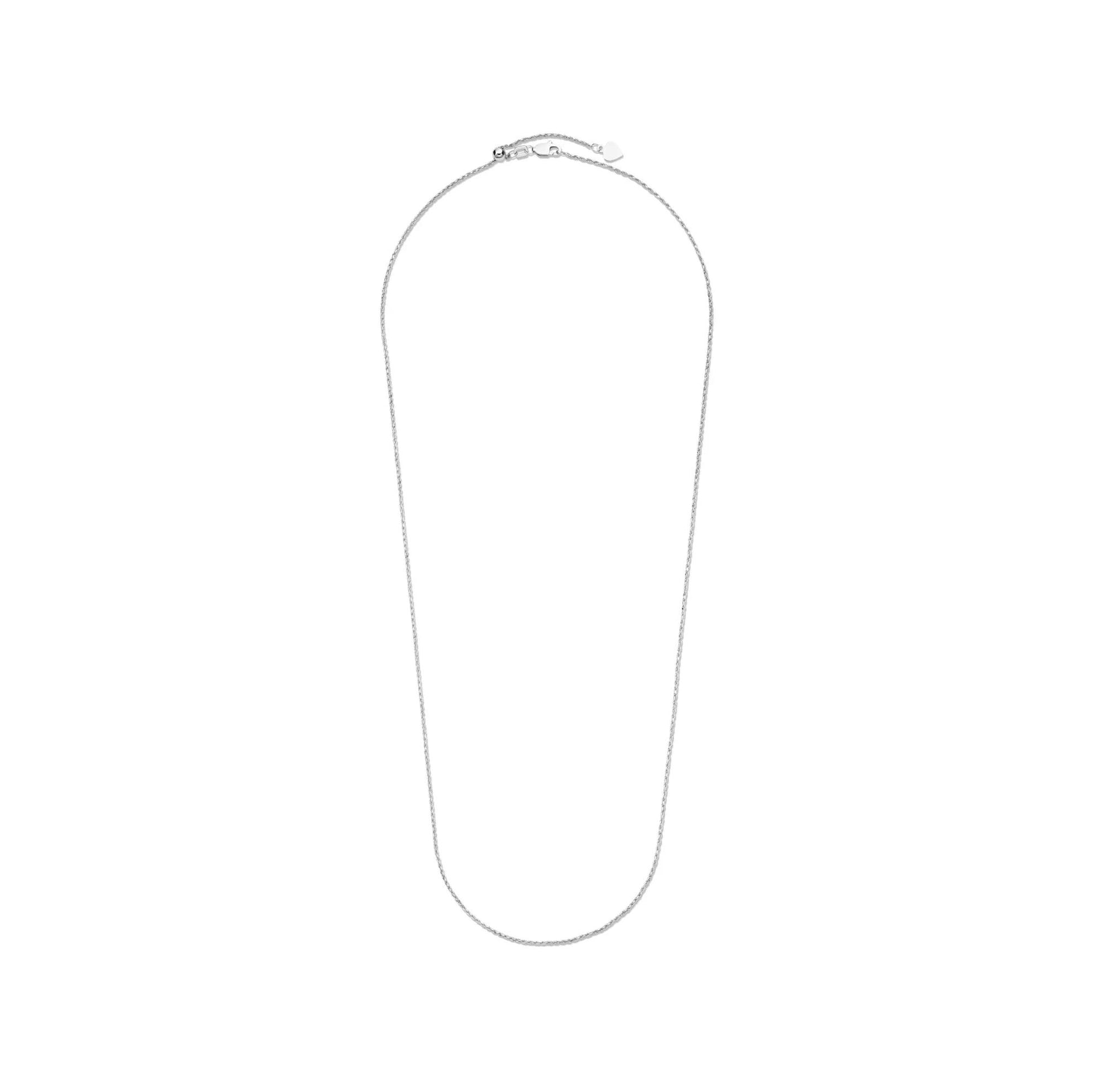 Rope Chain 14K White Gold Necklace Size 22"
