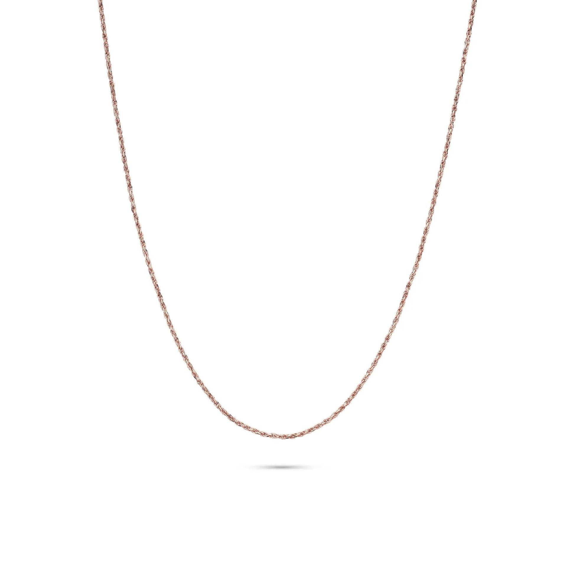 Rope Chain 14K Rose Gold Necklace Size 22"
