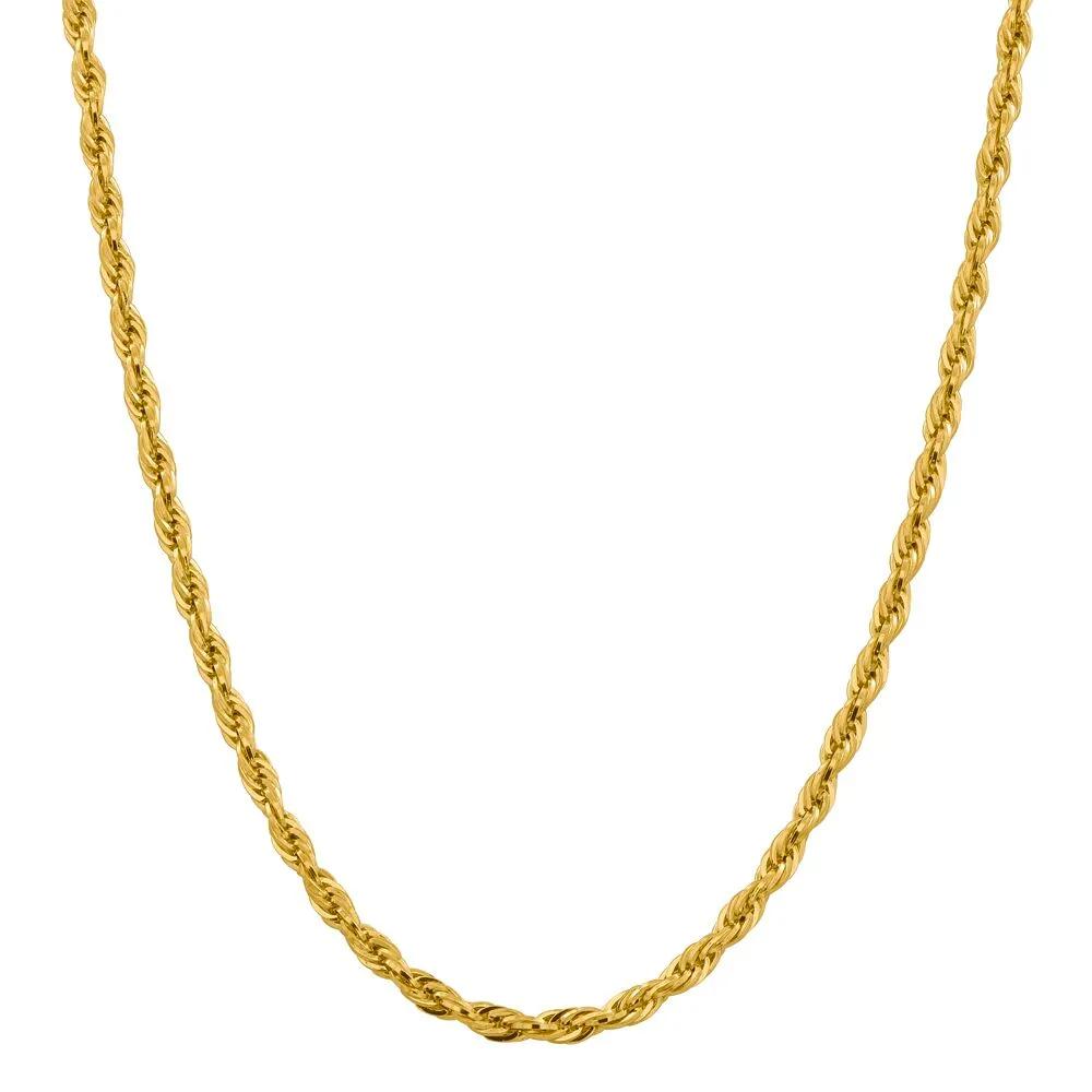 Rope Chain 14K Yellow Gold Necklace Size 26"