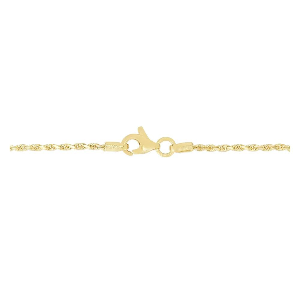 Rope Chain Necklace 14K Yellow Gold Size 20"