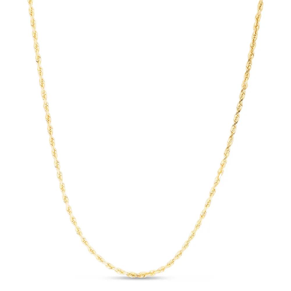 Rope Chain Necklace 14K Yellow Gold Size 20"