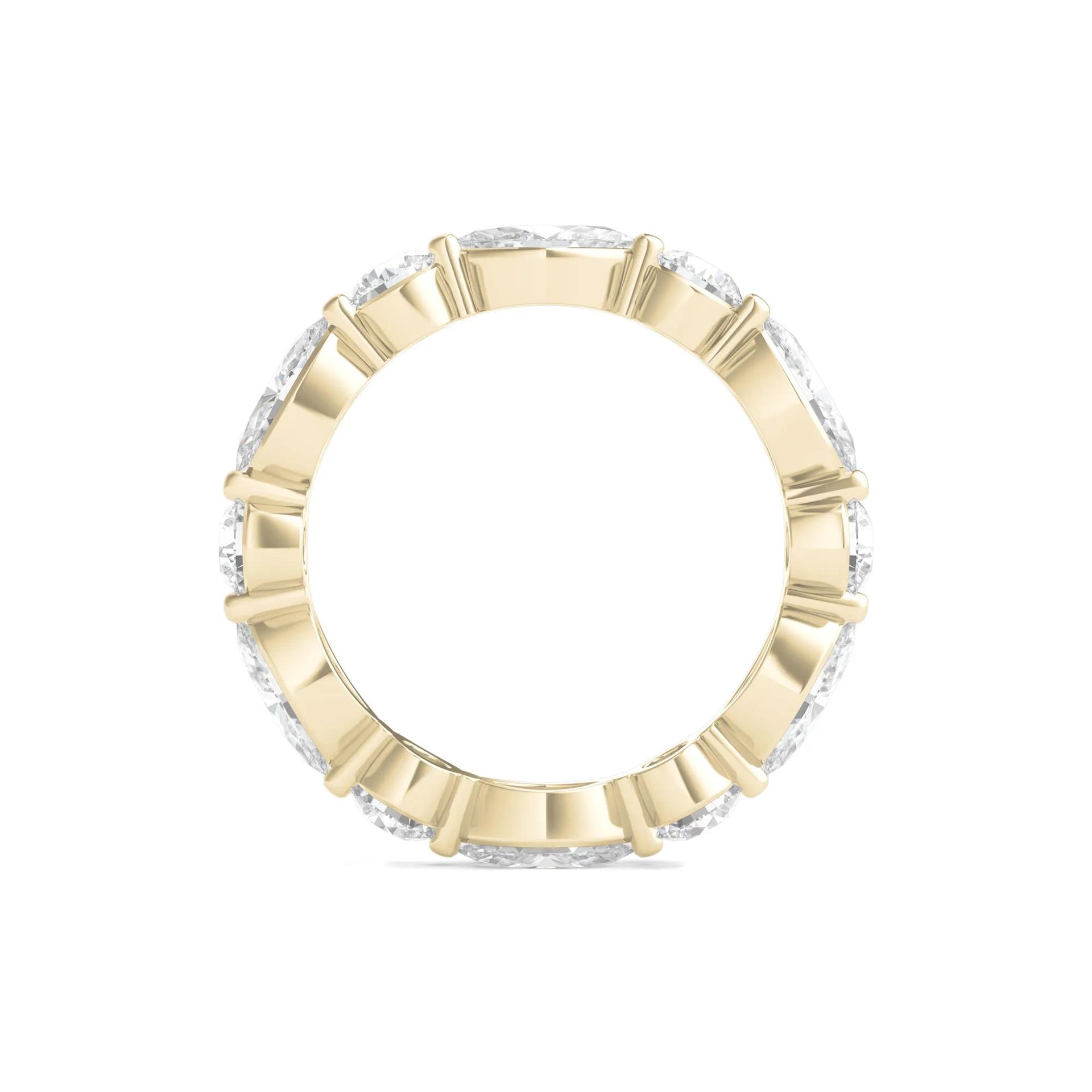 3 CT. Tw. Round and Marquise Lab Grown Diamond Eternity Band Ring 14K Yellow Gold Size 7 3mm