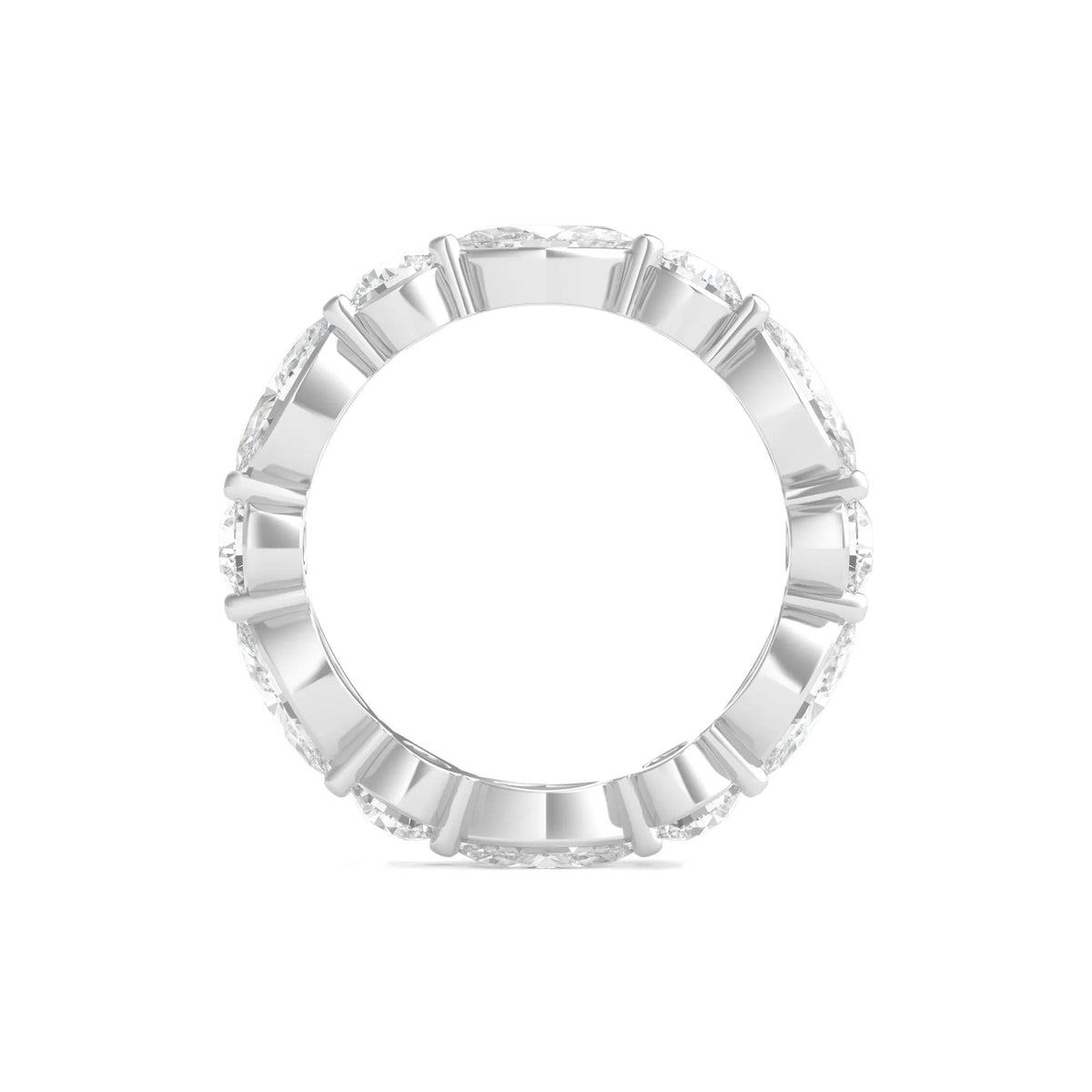 3 CT. Tw. Round and Marquise Lab Grown Diamond Eternity Band Ring Platinum White Size 4 2mm