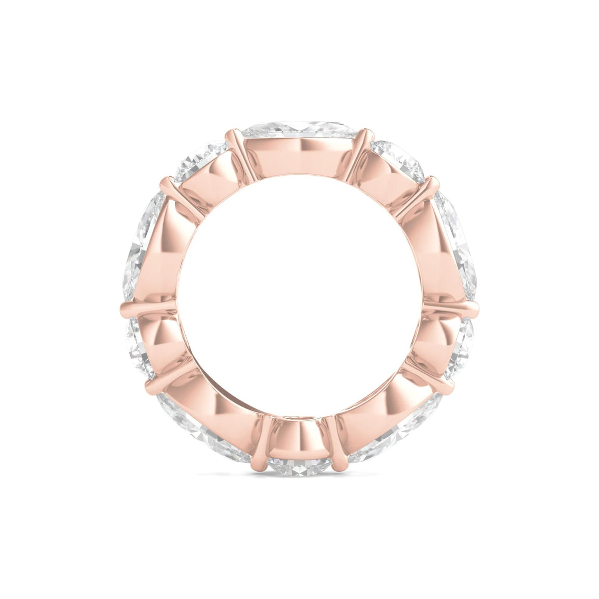 5 CT. Tw. Marquise and Round-Cut Lab Grown Diamond Eternity Band Ring 14K Rose Gold Size 7.5 2mm