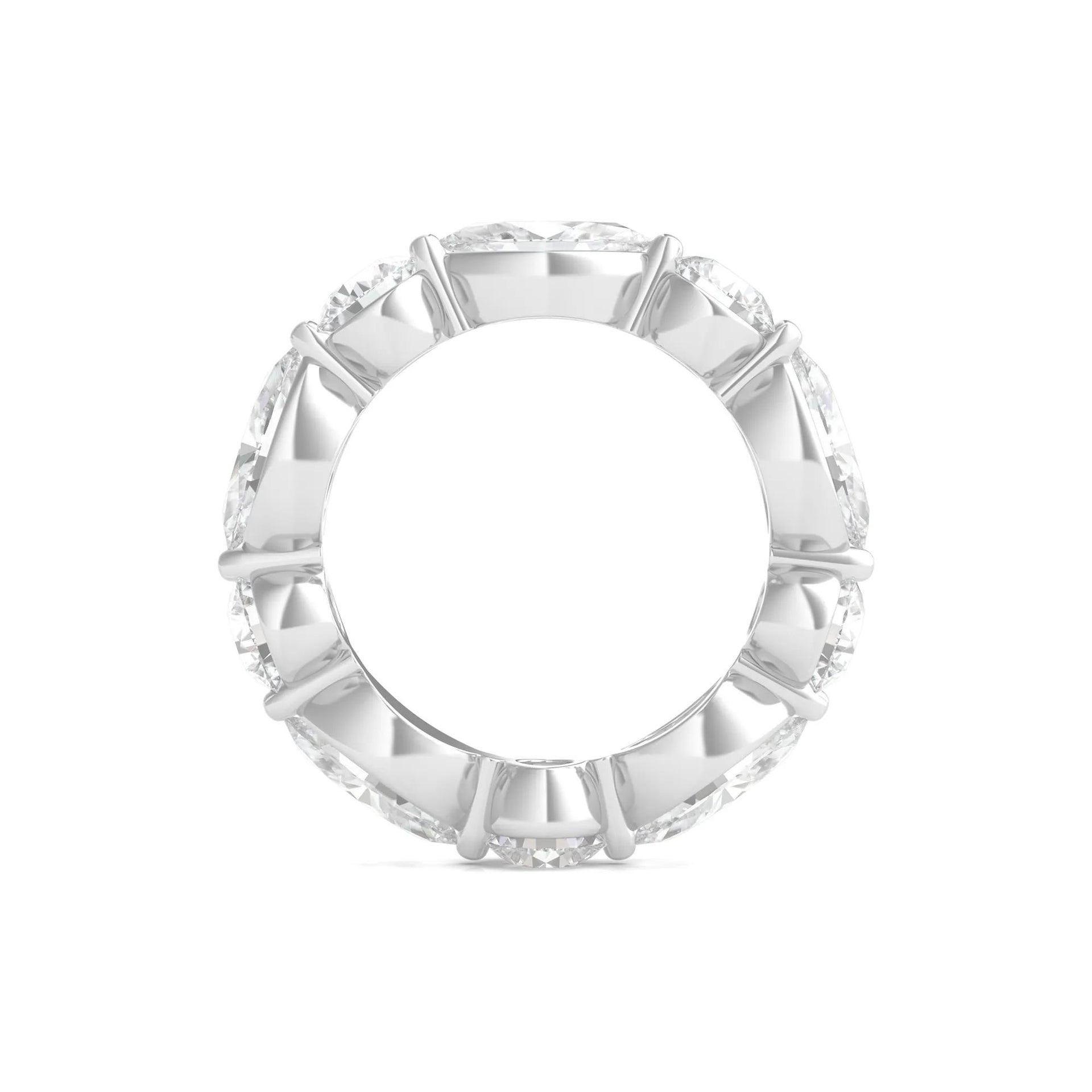 5 CT. Tw. Marquise and Round-Cut Lab Grown Diamond Eternity Band Ring Platinum White Size 8.5 2mm