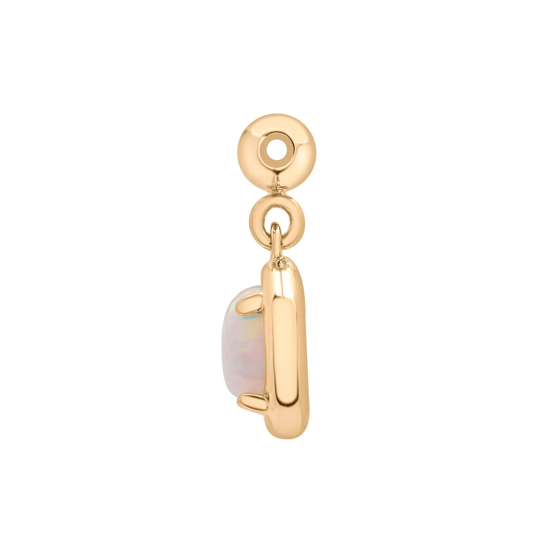 Lab-Created Opal Birthstone Bead Charm Vermeil Yellow Size 12.00mm