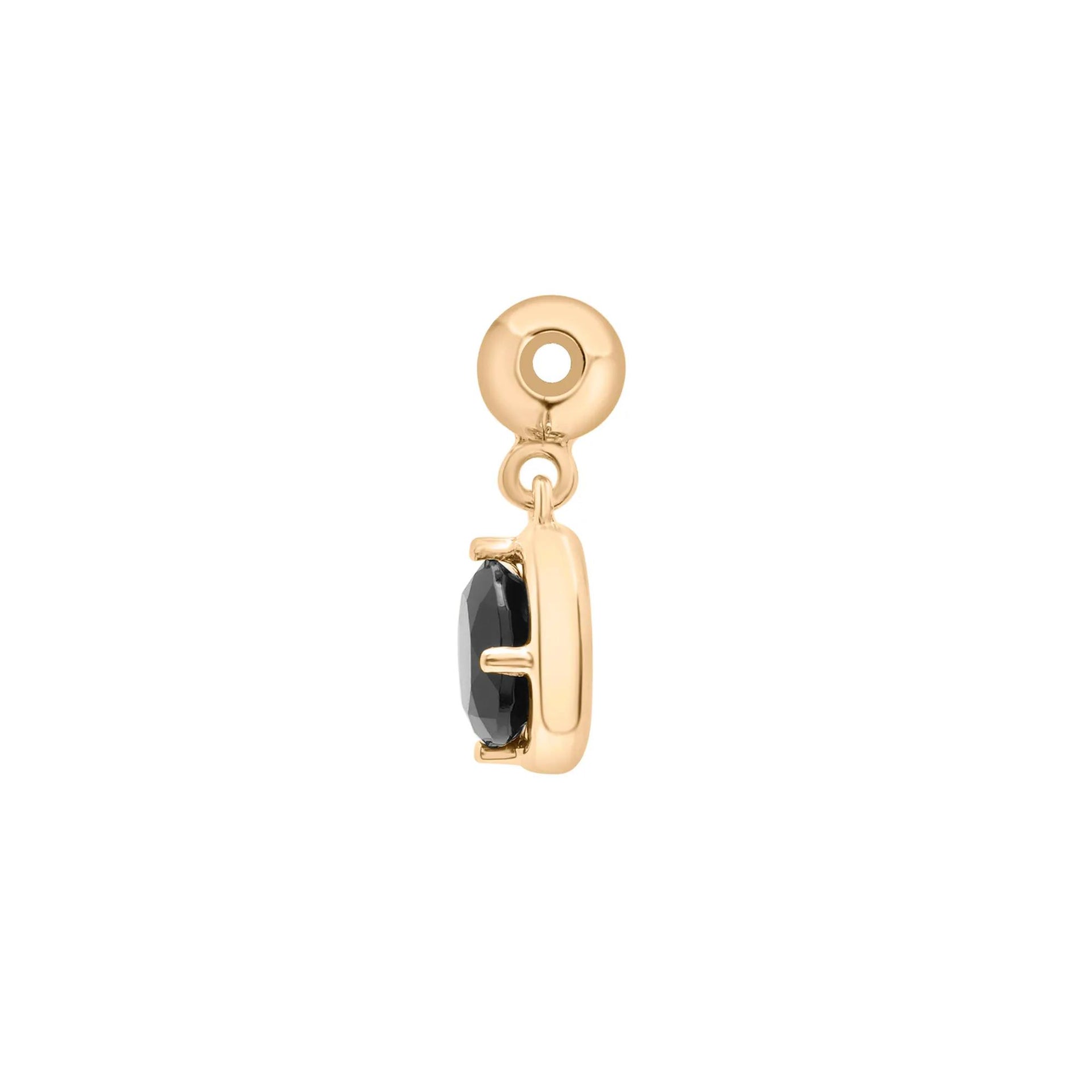 Onyx Bead Charm Vermeil Yellow Size 12.00mm