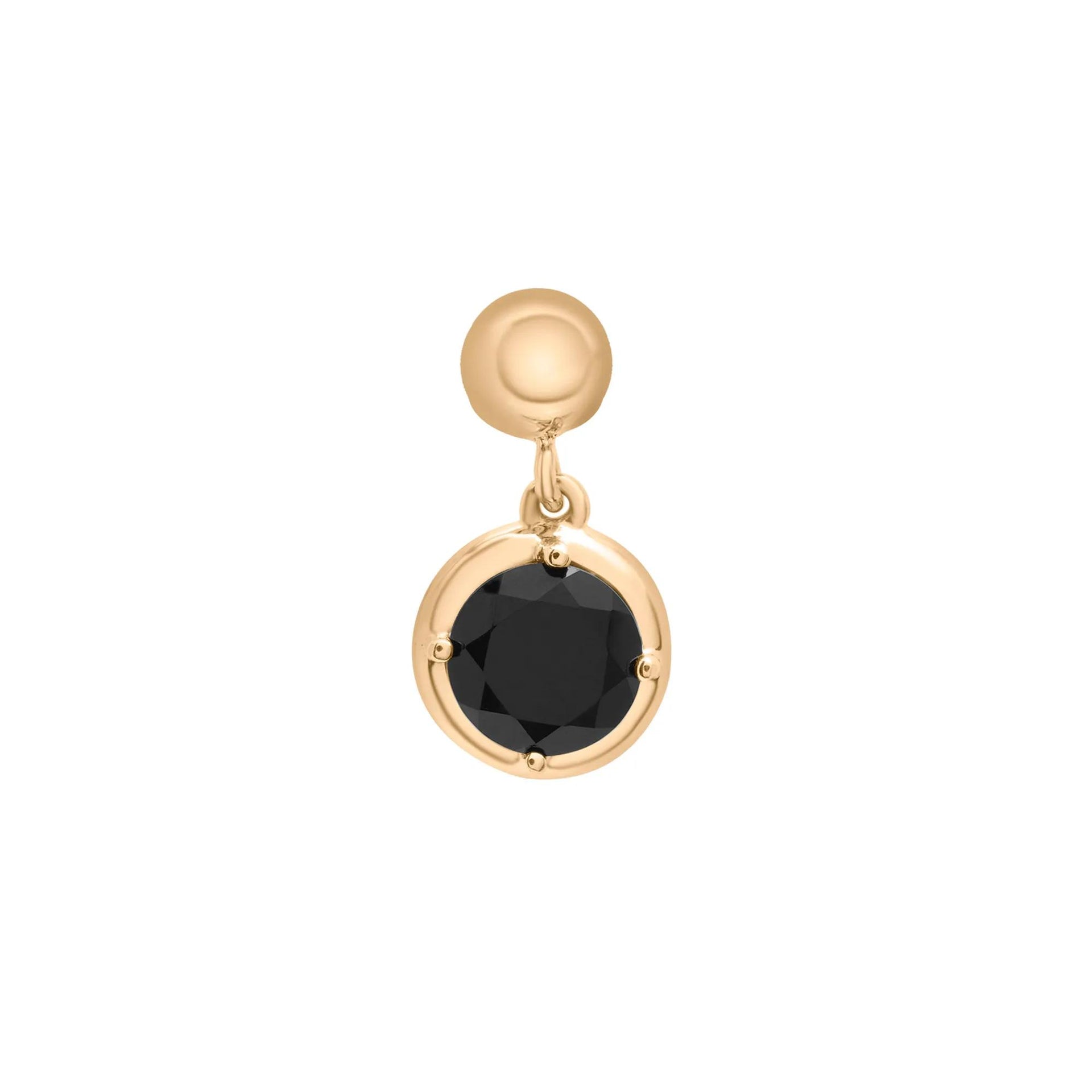 Onyx Bead Charm Vermeil Yellow Size 12.00mm