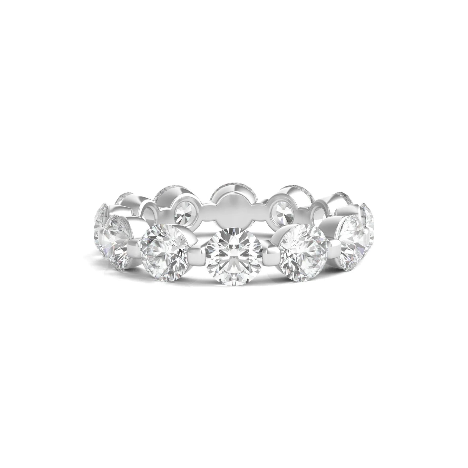 5 CT. Tw. Round Brilliant-Cut Lab Grown Diamond Eternity Band Ring Platinum White Size 8.5