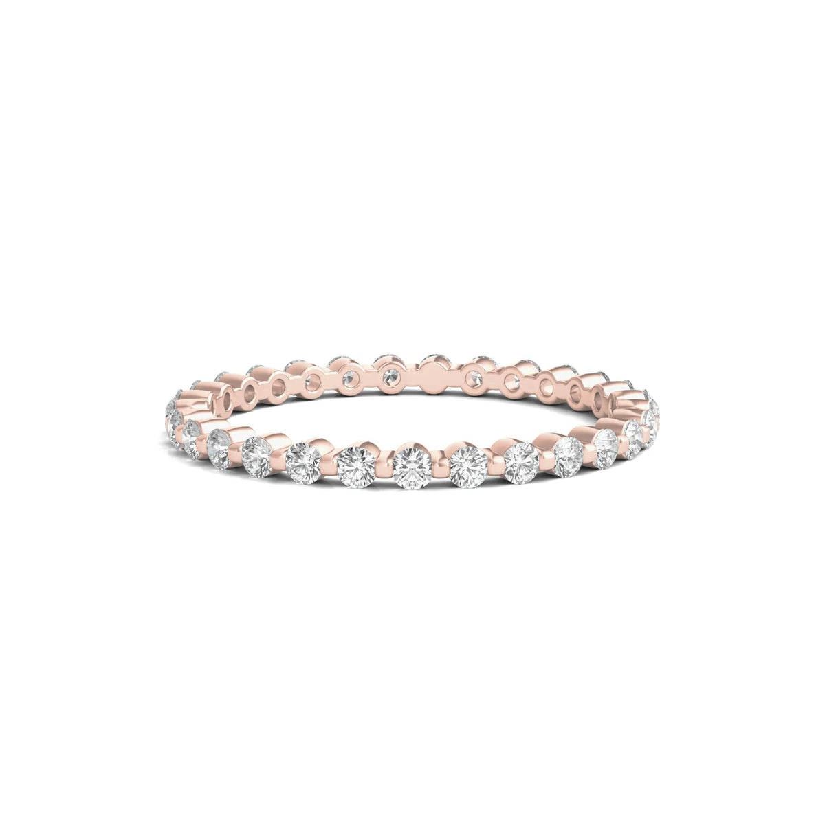1/2 CT. Tw. Round Brilliant-Cut Lab Grown Diamond Eternity Band Ring 14K Rose Gold Size 6
