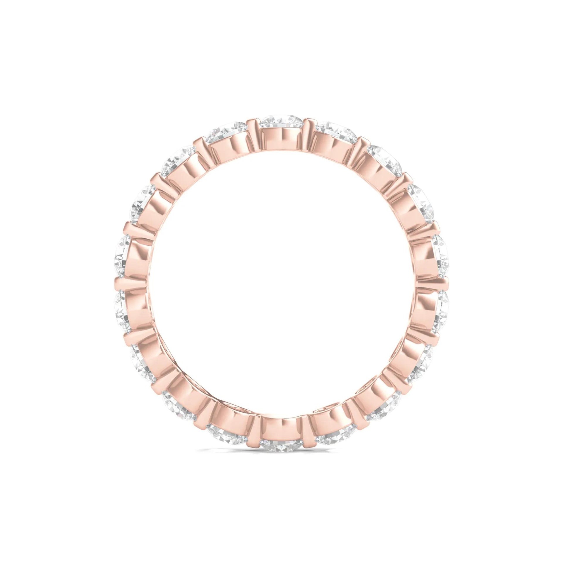 2 CT. Tw. Round Brilliant-Cut Lab Grown Diamond Eternity Band Ring 14K Rose Gold Size 8