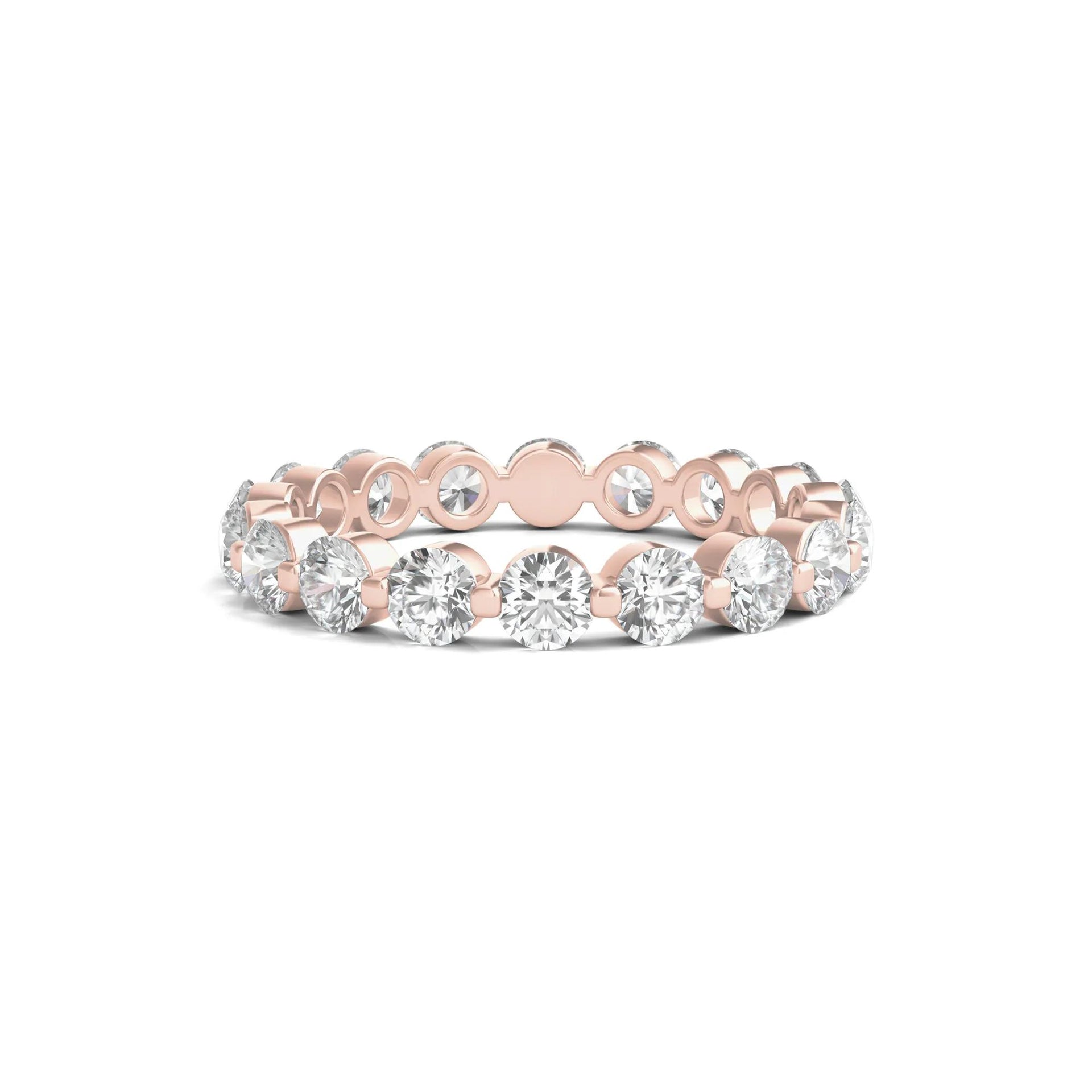 2 CT. Tw. Round Brilliant-Cut Lab Grown Diamond Eternity Band Ring 14K Rose Gold Size 8