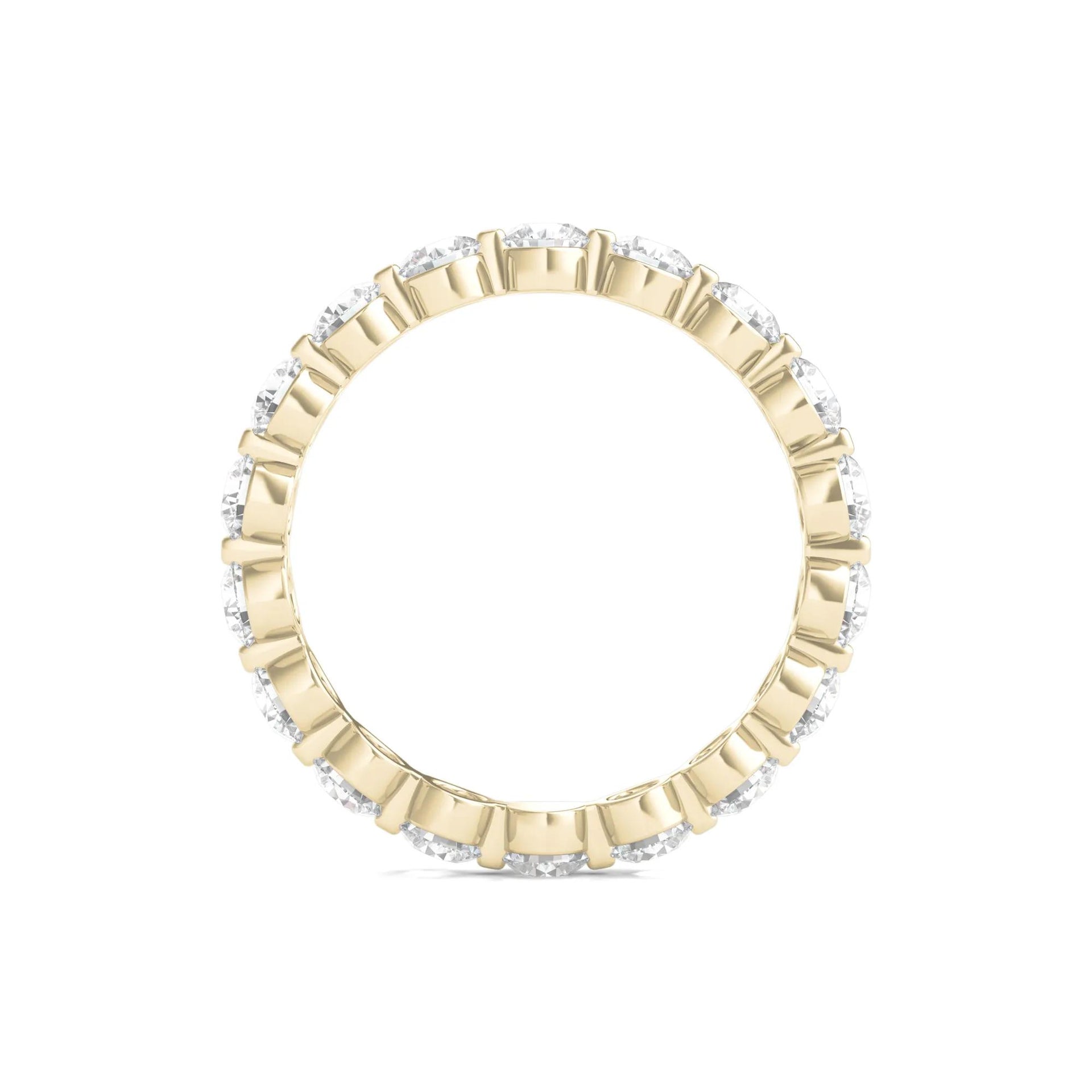 2 CT. Tw. Round Brilliant-Cut Lab Grown Diamond Eternity Band Ring 14K Yellow Gold Size 4.5