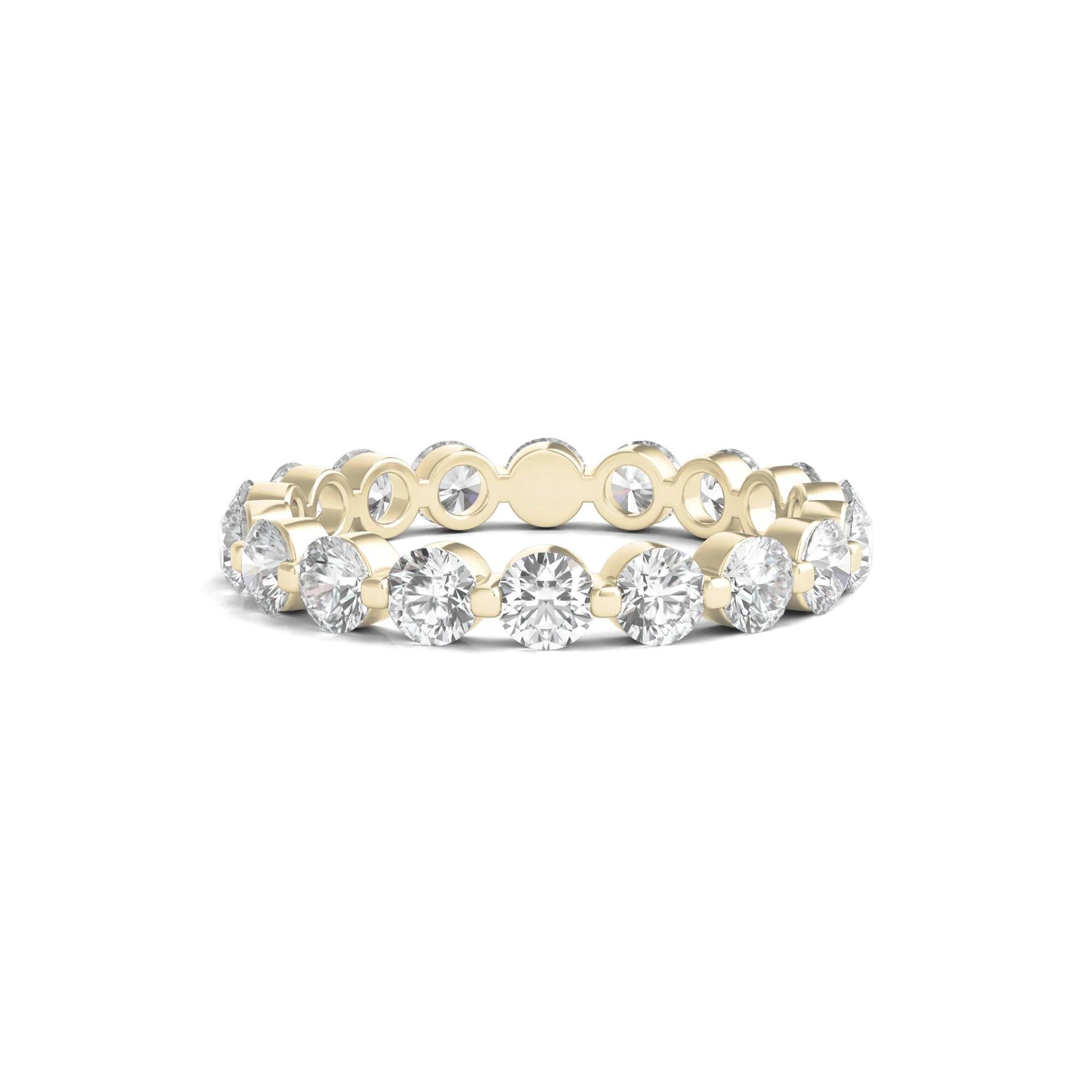 2 CT. Tw. Round Brilliant-Cut Lab Grown Diamond Eternity Band Ring 14K Yellow Gold Size 7