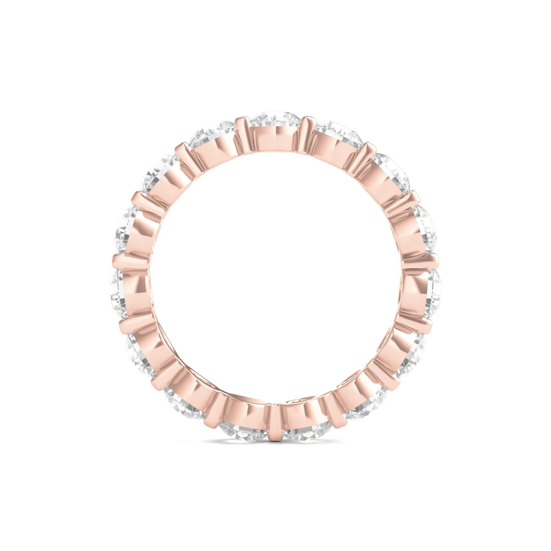 3 CT. Tw. Round Brilliant-Cut Lab Grown Diamond Eternity Band Ring 14K Rose Gold Size 9