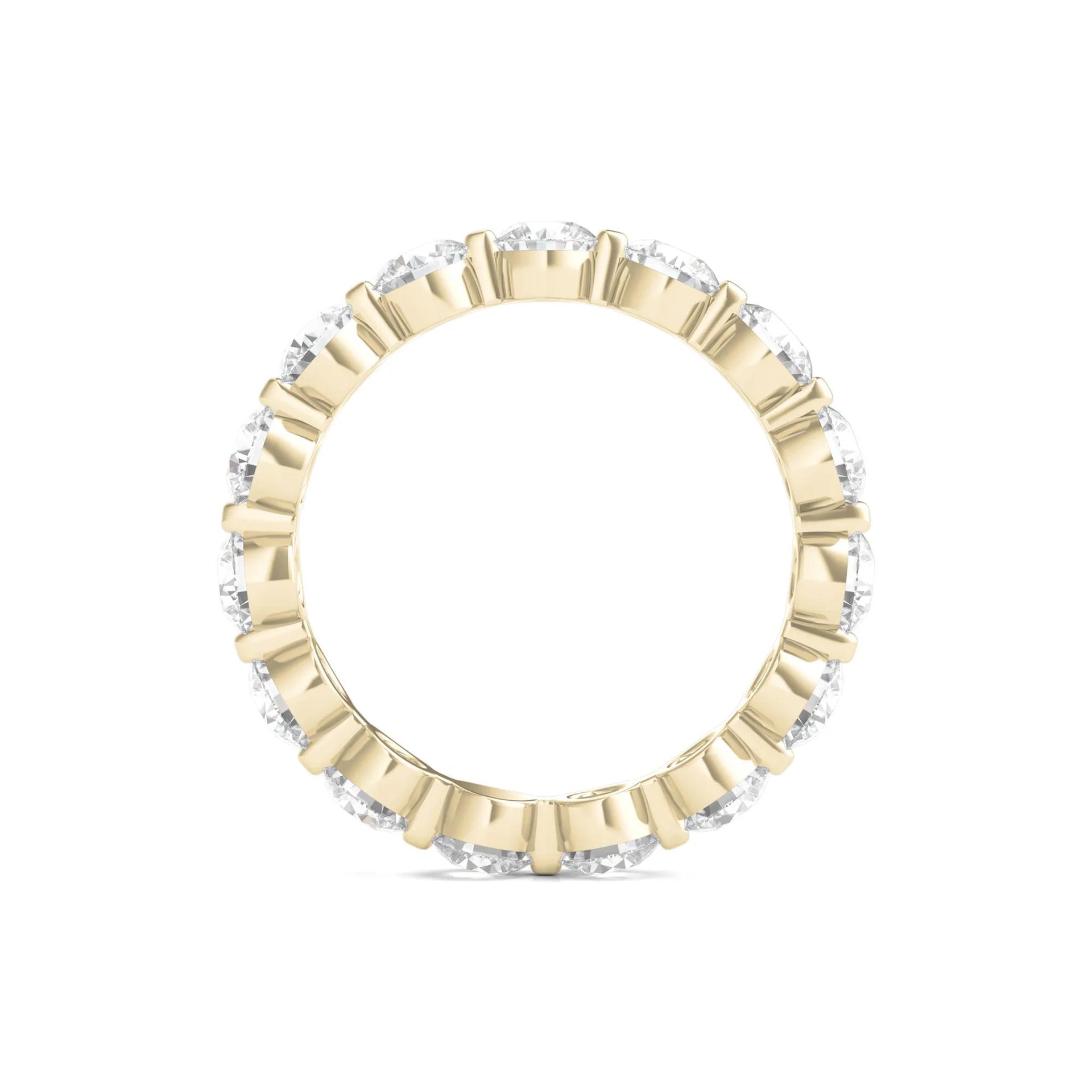 3 CT. Tw. Round Brilliant-Cut Lab Grown Diamond Eternity Band Ring 14K Yellow Gold Size 5