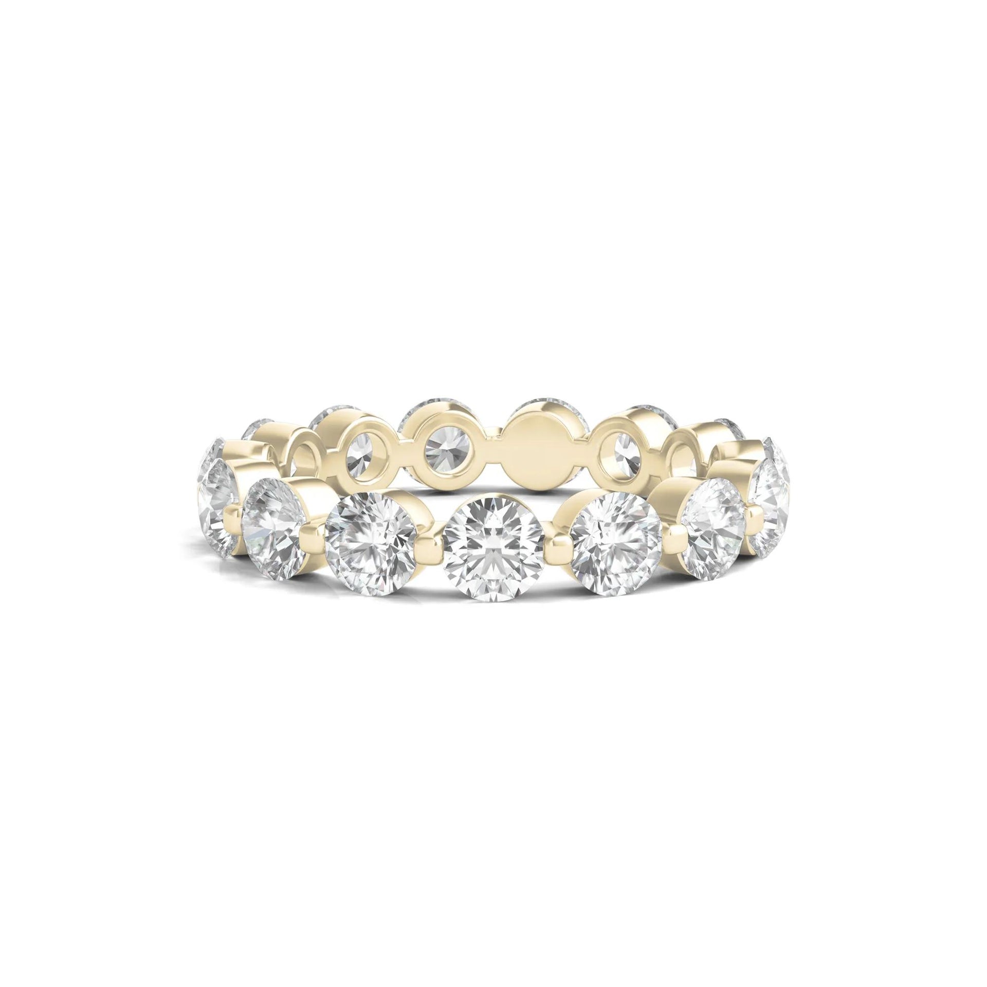 3 CT. Tw. Round Brilliant-Cut Lab Grown Diamond Eternity Band Ring 14K Yellow Gold Size 5