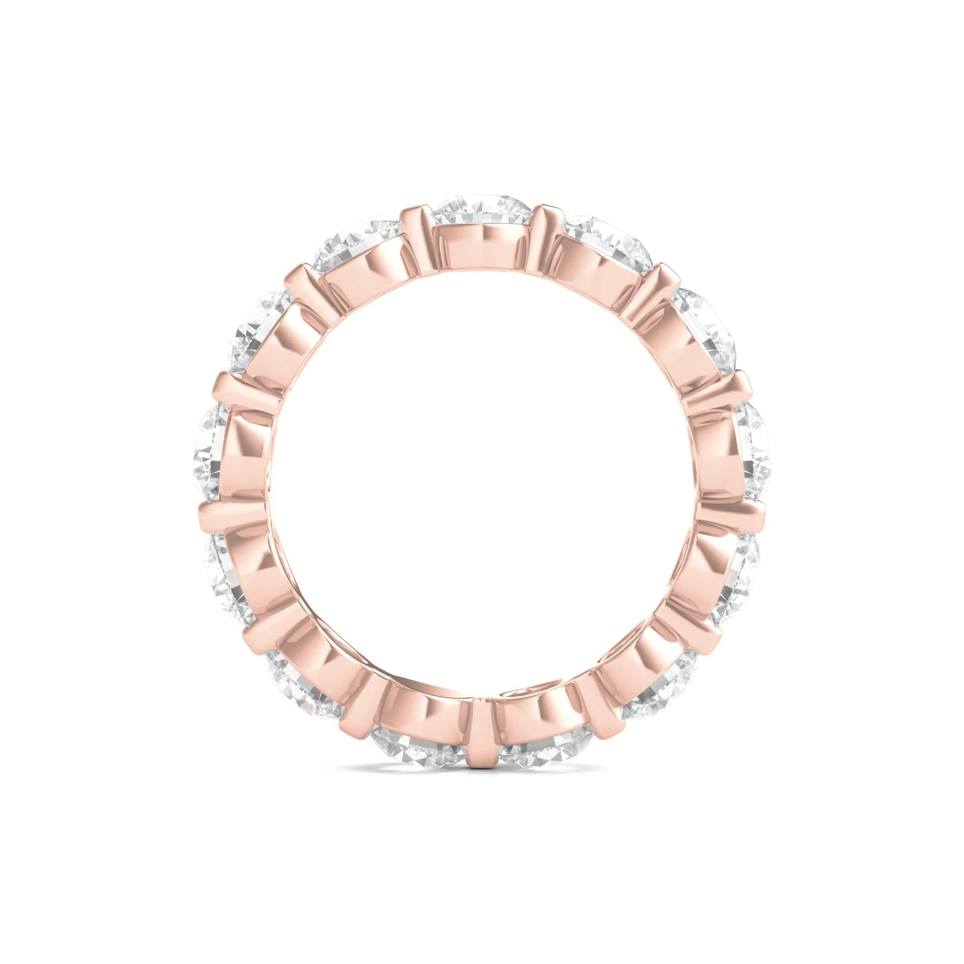 4 CT. Tw. Round Brilliant-Cut Lab Grown Diamond Eternity Band Ring 14K Rose Gold Size 4.5