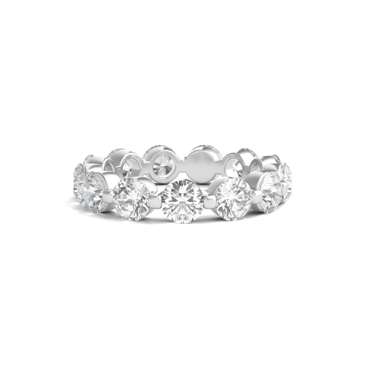 4 CT. Tw. Round Brilliant-Cut Lab Grown Diamond Eternity Band Ring 14K White Gold Size 7