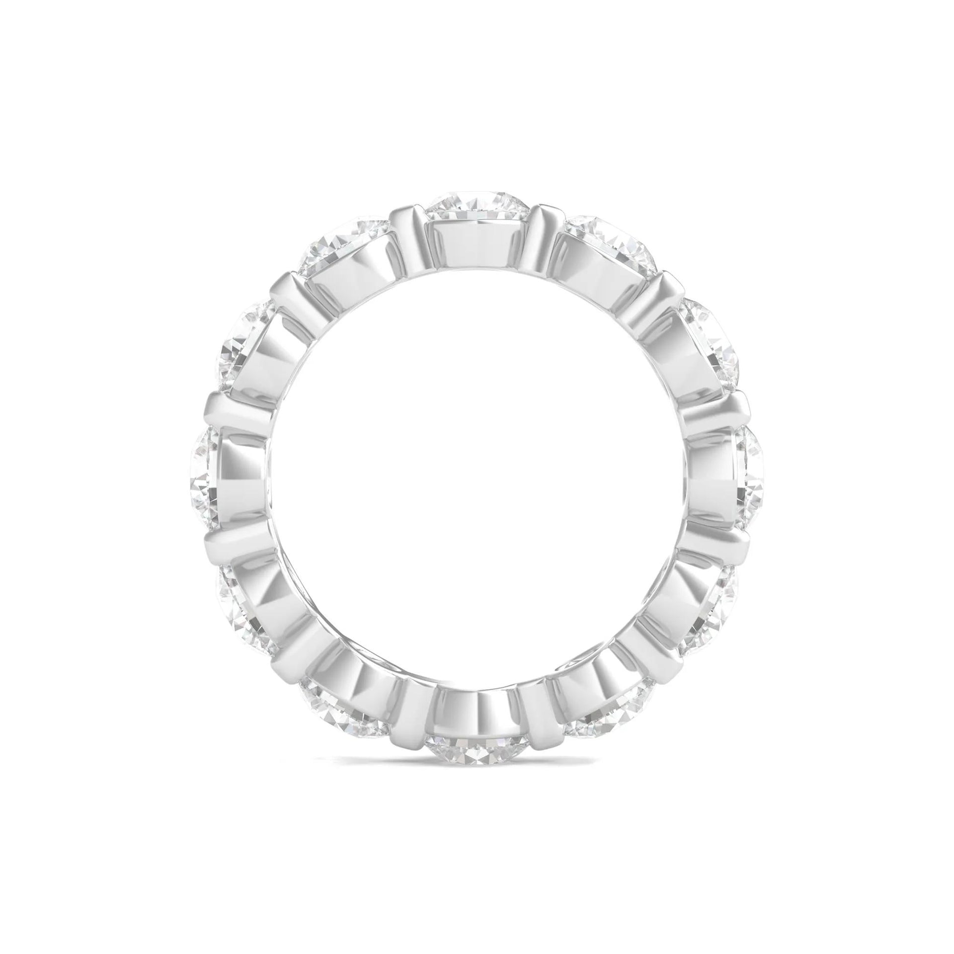 5 CT. Tw. Round Brilliant-Cut Lab Grown Diamond Eternity Band Ring 14K White Gold Size 6