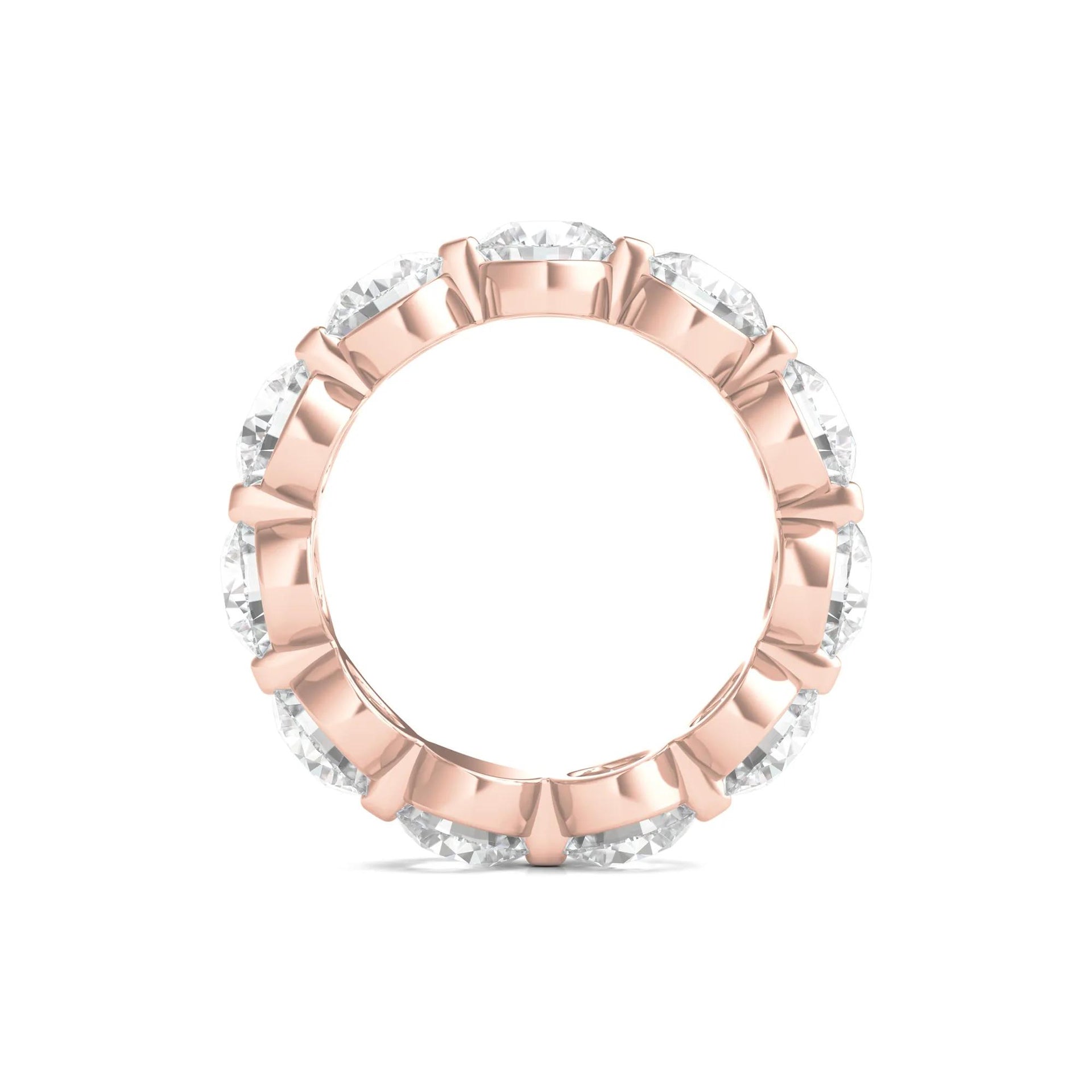 7 CT. Tw. Round Brilliant-Cut Lab Grown Diamond Eternity Band Ring 14K Rose Gold Size 7