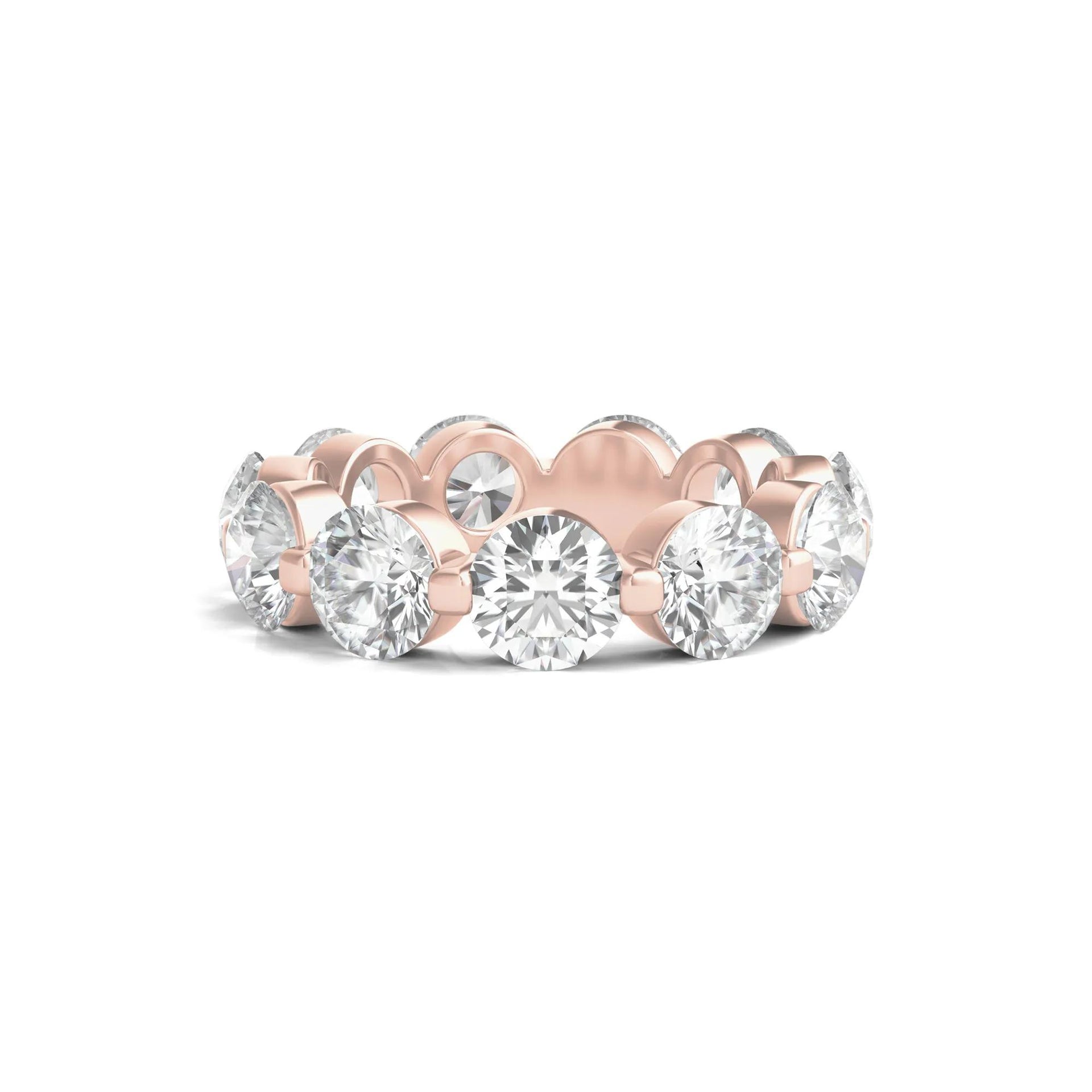 7 CT. Tw. Round Brilliant-Cut Lab Grown Diamond Eternity Band Ring 14K Rose Gold Size 7