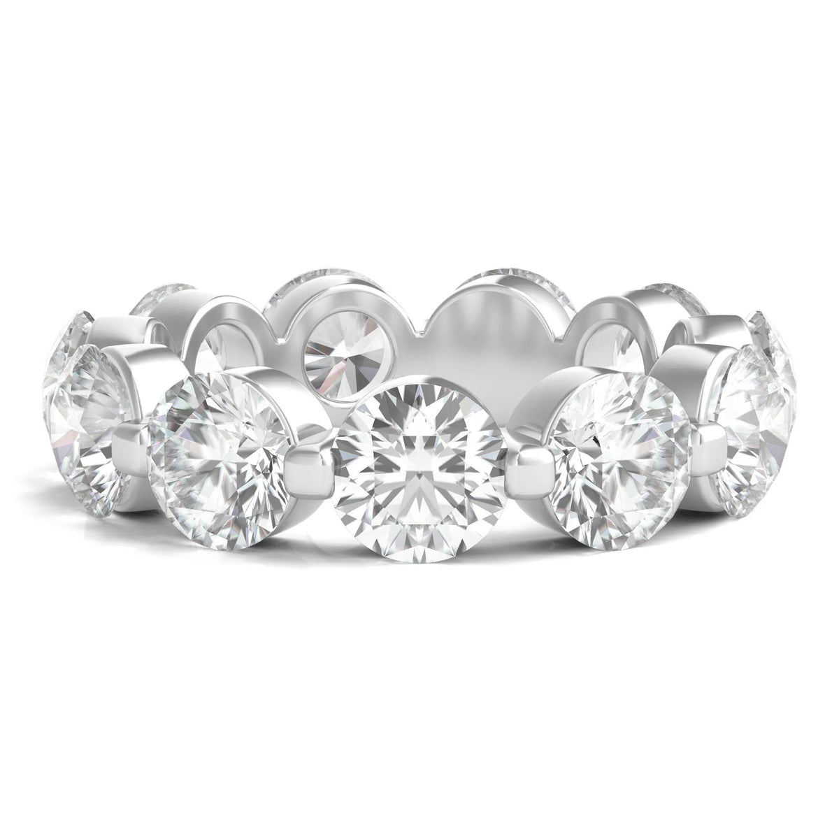 7 CT. Tw. Round Brilliant-Cut Lab Grown Diamond Eternity Band Ring 14K White Gold Size 6