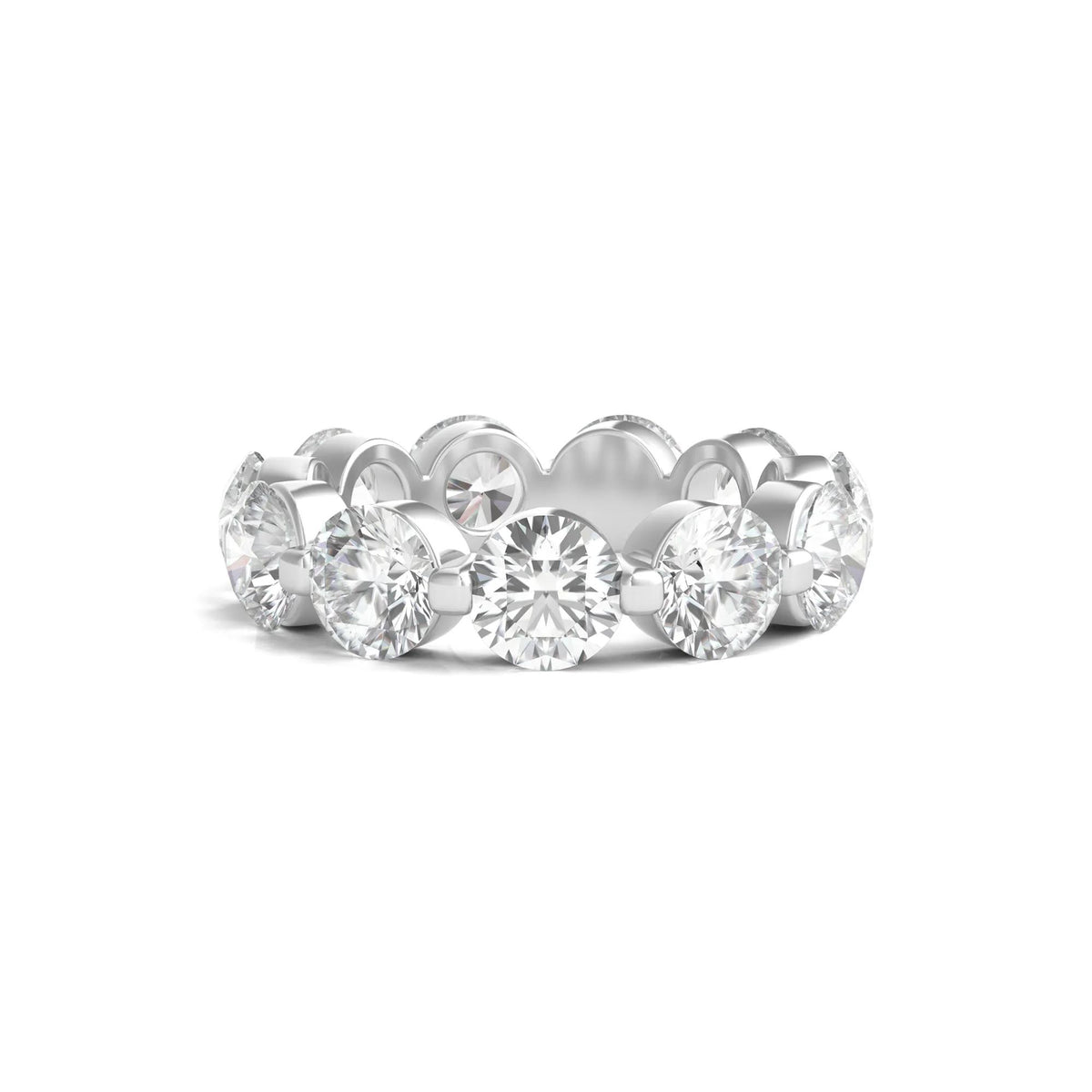 7 CT. Tw. Round Brilliant-Cut Lab Grown Diamond Eternity Band Ring Platinum White Size 4