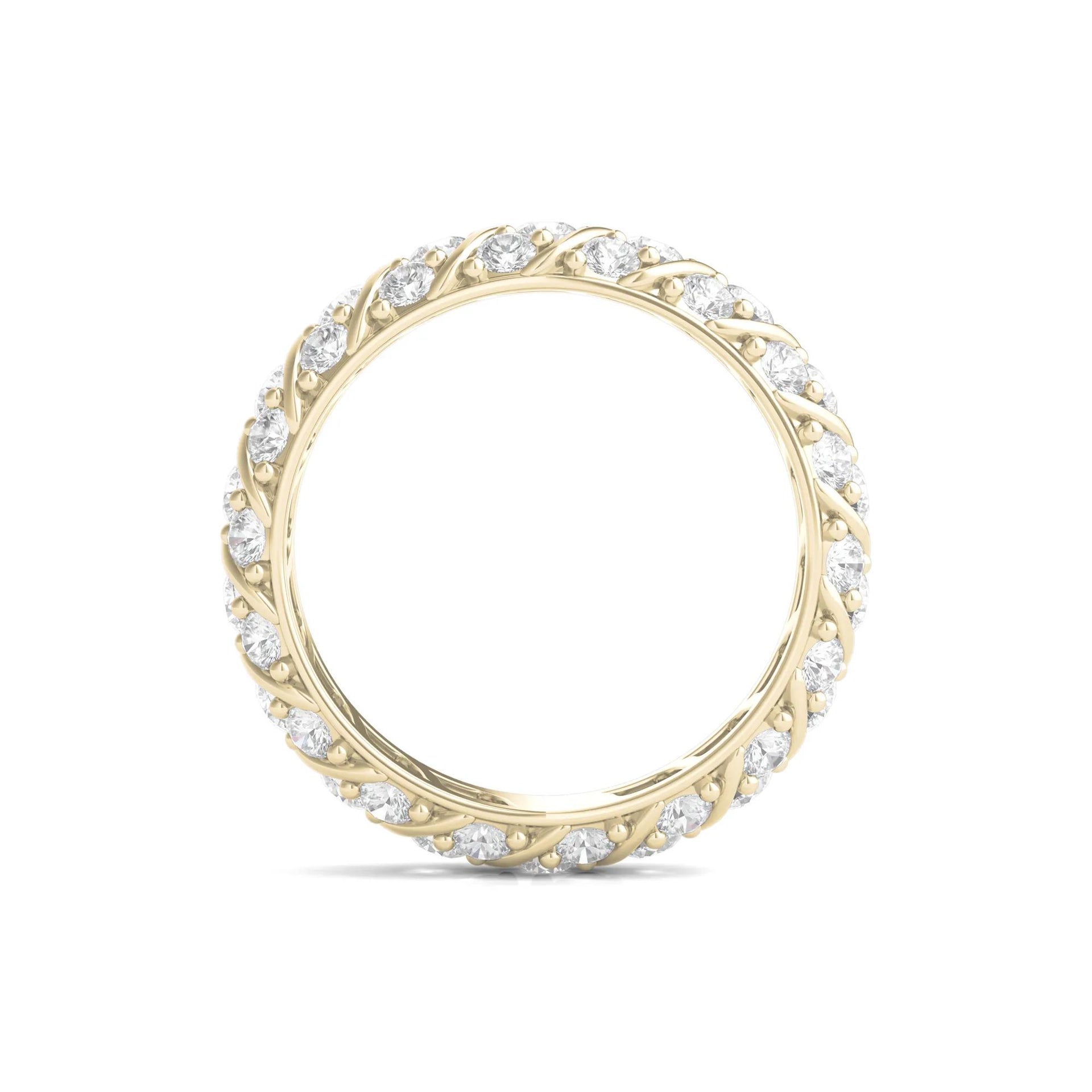 2 1/2 CT. Tw. Round-Cut Rolling Pave Lab Grown Diamond Eternity Band Ring 14K Yellow Gold Size 6.5