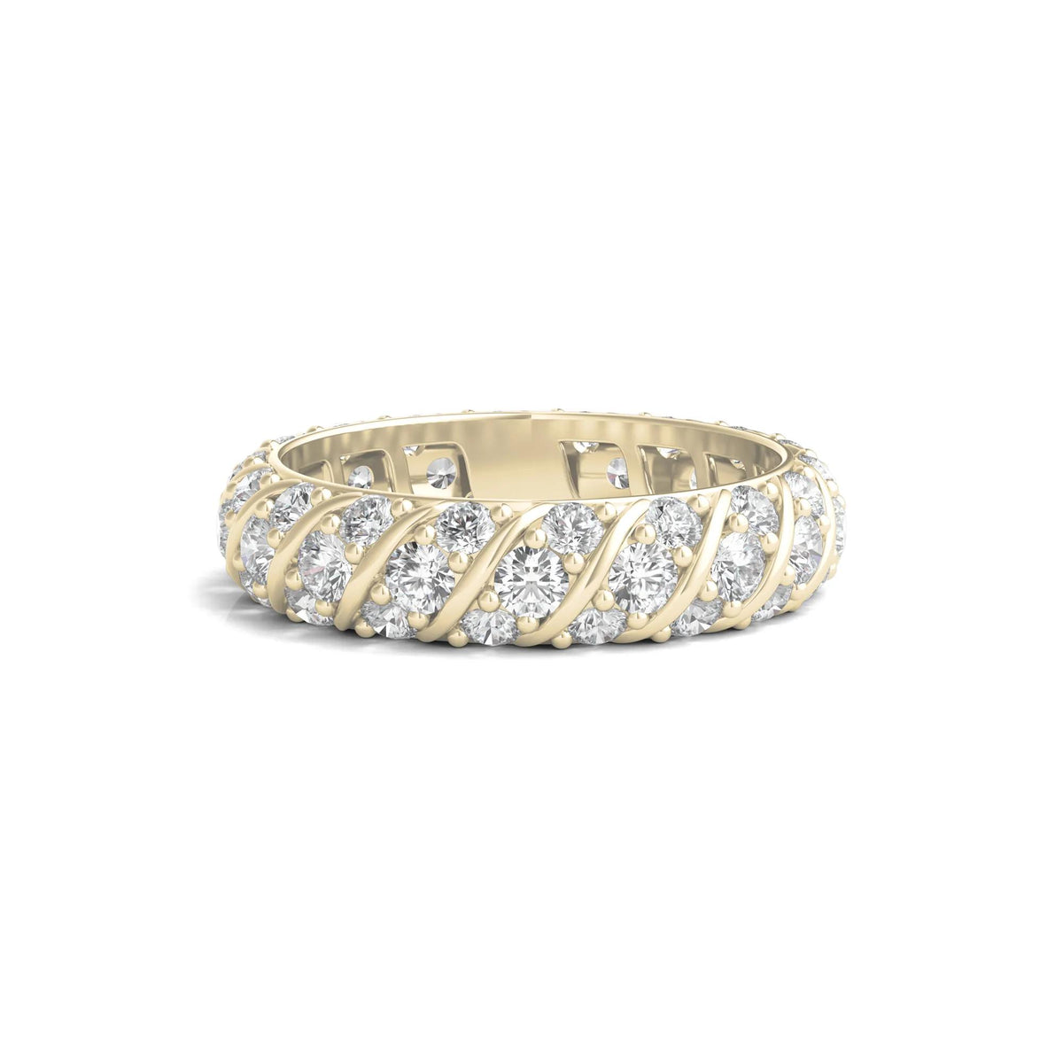 2 1/2 CT. Tw. Round-Cut Rolling Pave Lab Grown Diamond Eternity Band Ring 14K Yellow Gold Size 6.5