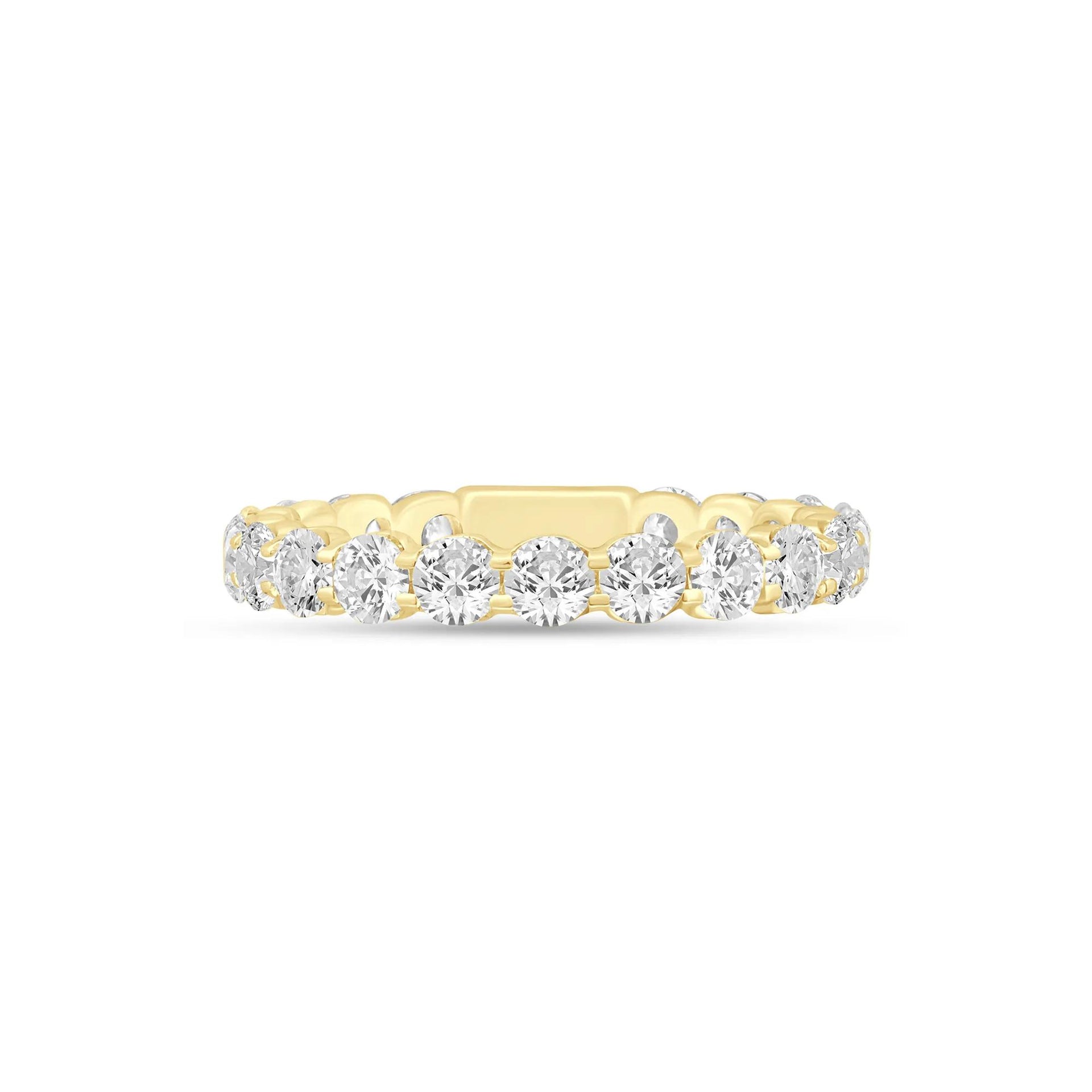 2 CT. Tw. Round-Cut Sizeable Diamond Eternity Band Ring 14K Yellow Gold Size 5.5 2mm