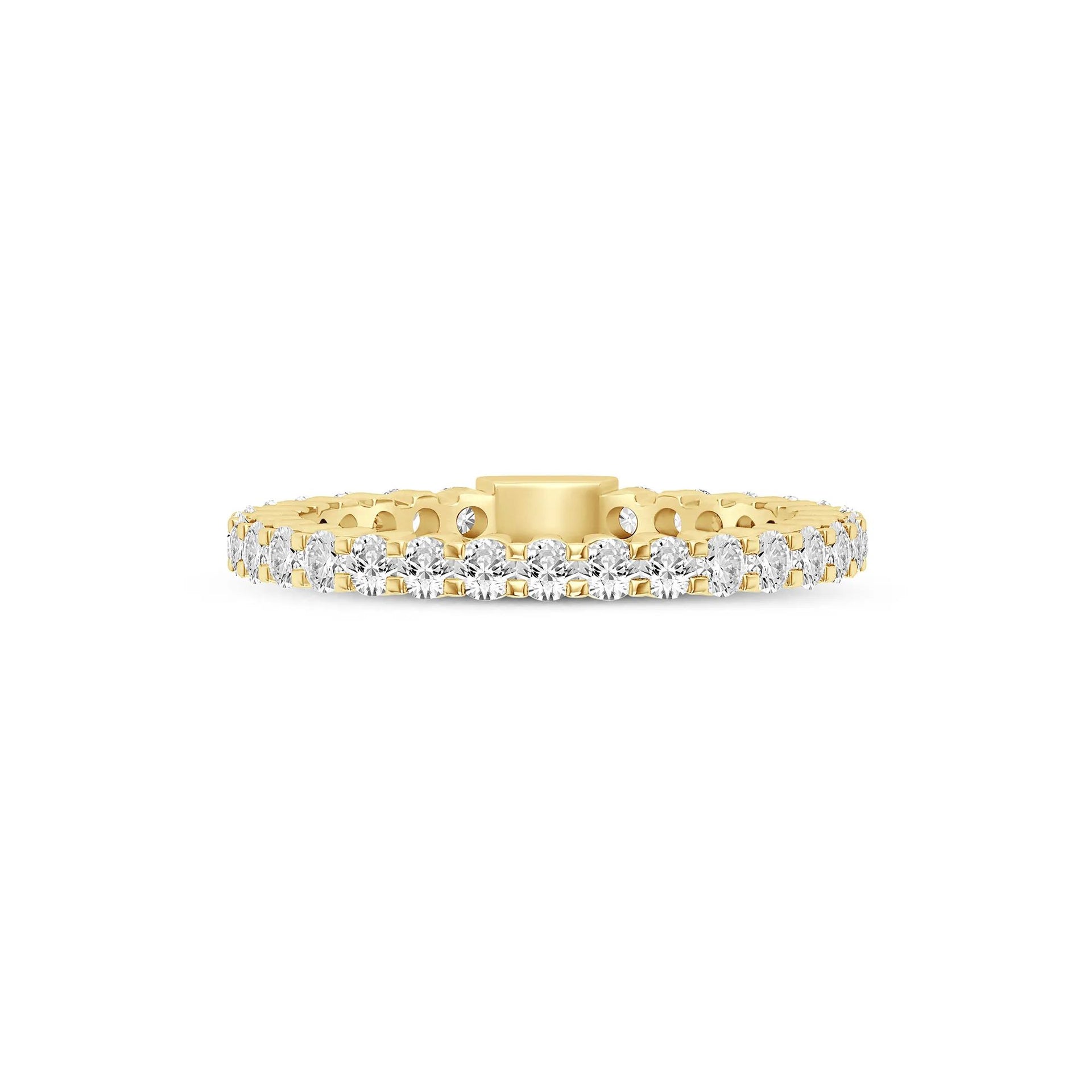 1 CT. Tw. Round-Cut Sizeable Diamond Eternity Band Ring 14K Yellow Gold Size 5 2mm