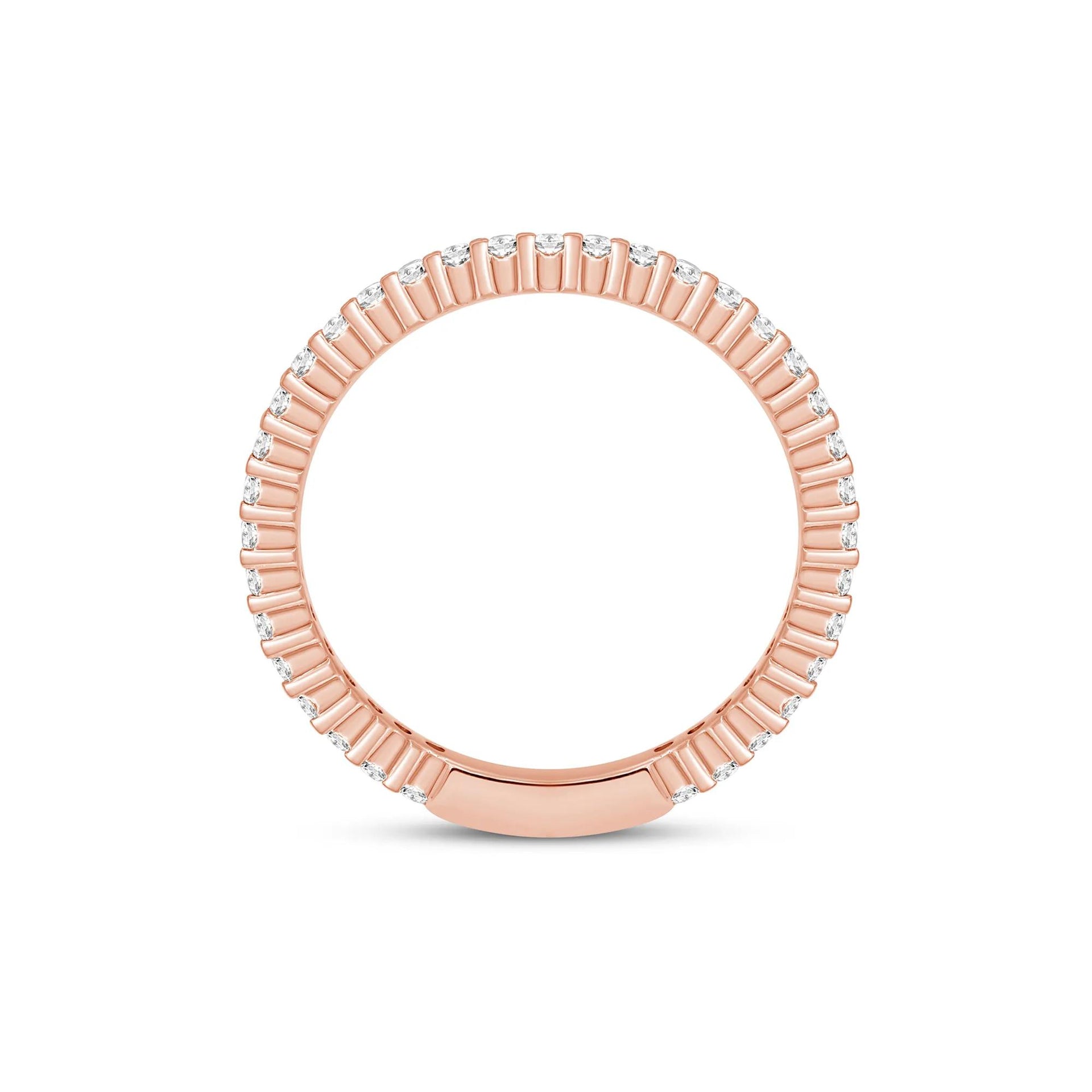 1/2 CT. Tw. Round-Cut Sizeable Diamond Eternity Band Ring 14K Rose Gold Size 7 1mm