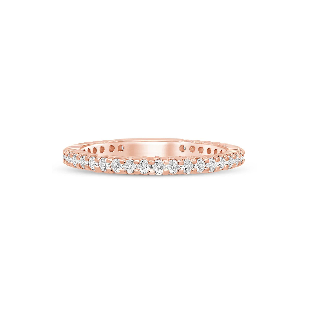 1/2 CT. Tw. Round-Cut Sizeable Diamond Eternity Band Ring 14K Rose Gold Size 7 1mm