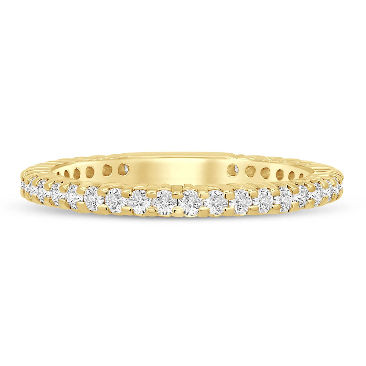 1/2 CT. Tw. Round-Cut Sizeable Diamond Eternity Band Ring 14K Yellow Gold Size 7.5 1mm