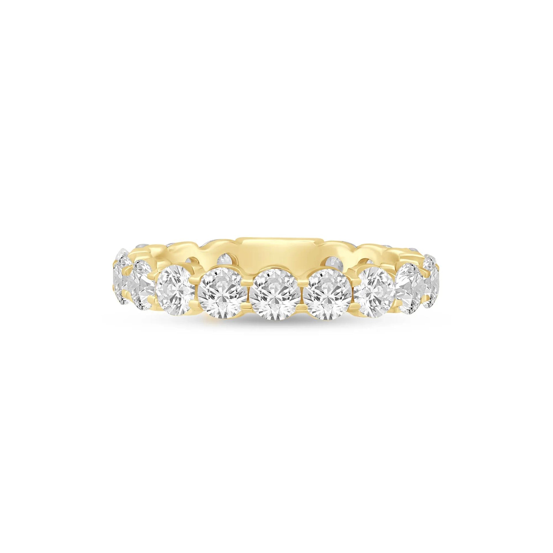 3 CT. Tw. Round-Cut Sizeable Diamond Eternity Band Ring 14K Yellow Gold Size 6 3mm
