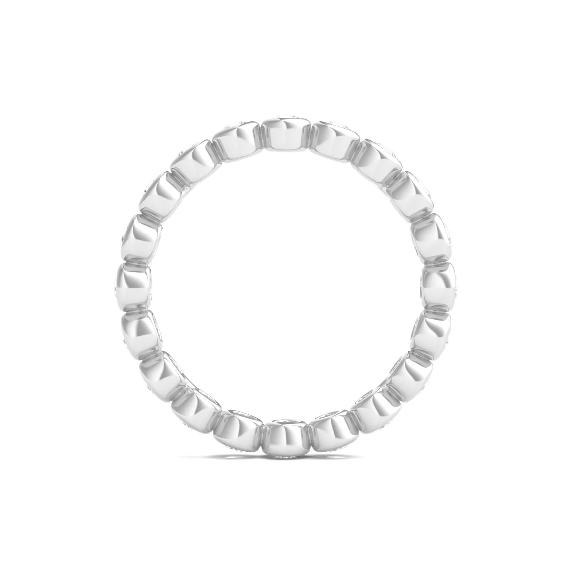1 CT. Tw. Round Lab Grown Diamond Bezel-Set Eternity Band Ring Platinum White Size 6
