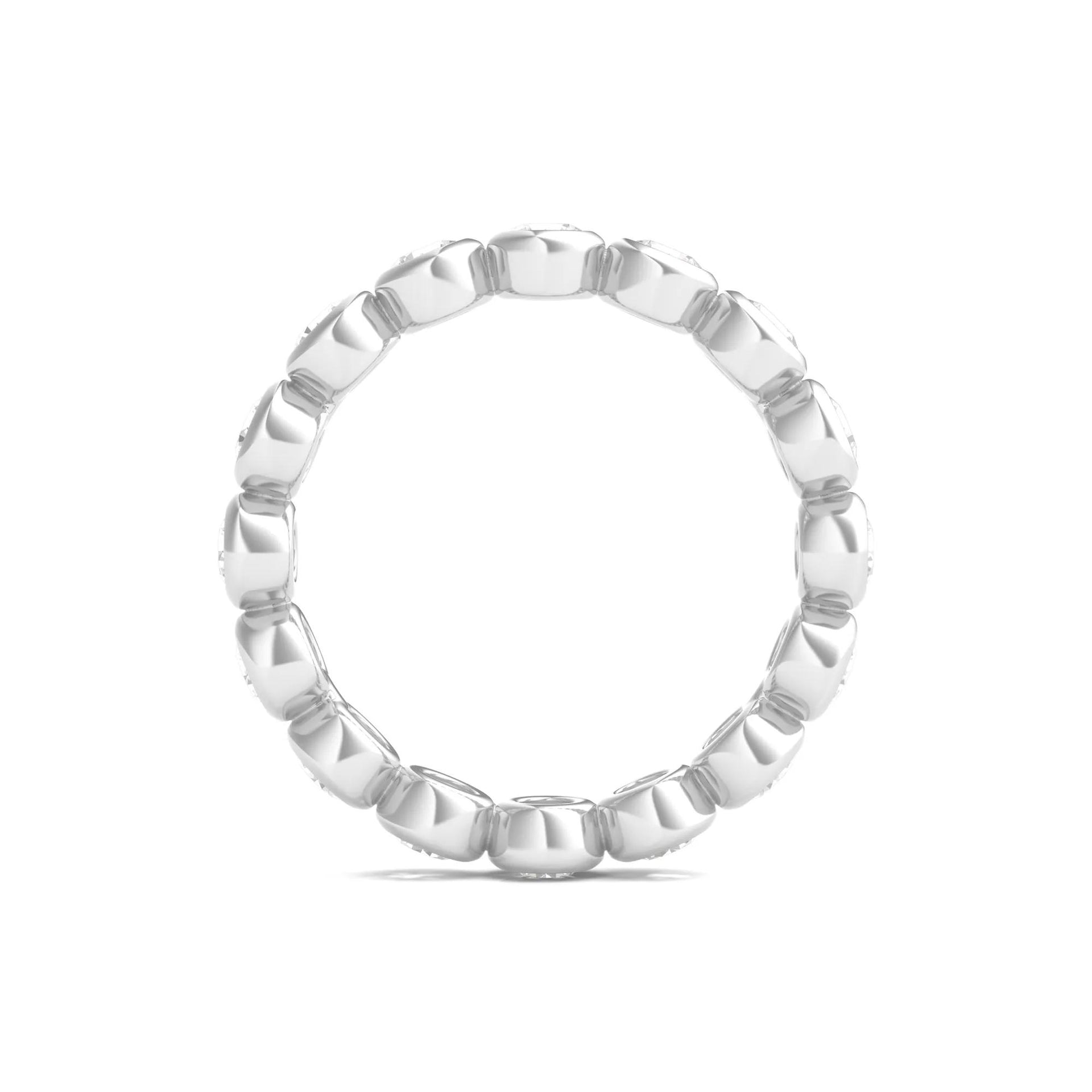 2 CT. Tw. Round Lab Grown Diamond Bezel-Set Eternity Band Ring Platinum White Size 6