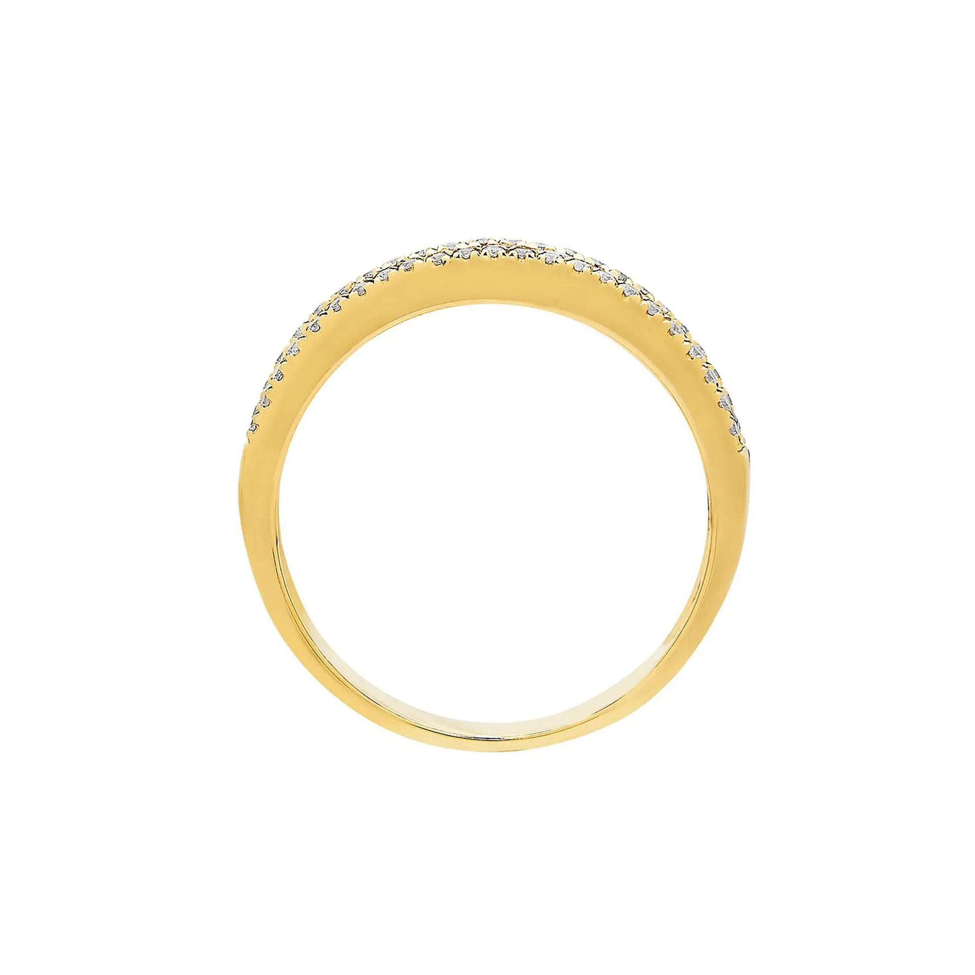1/3 CT. Tw. Ruby & Diamond Band Ring 10K Yellow Gold Round Brilliant Cut Size 5