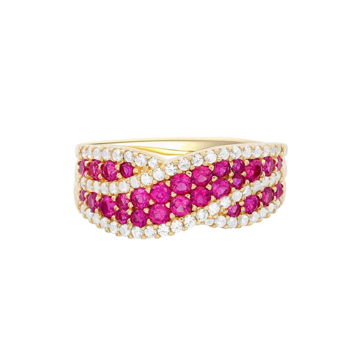3/8 CT. Tw. Ruby and Diamond Ring 10K Yellow Gold Size 8 1mm