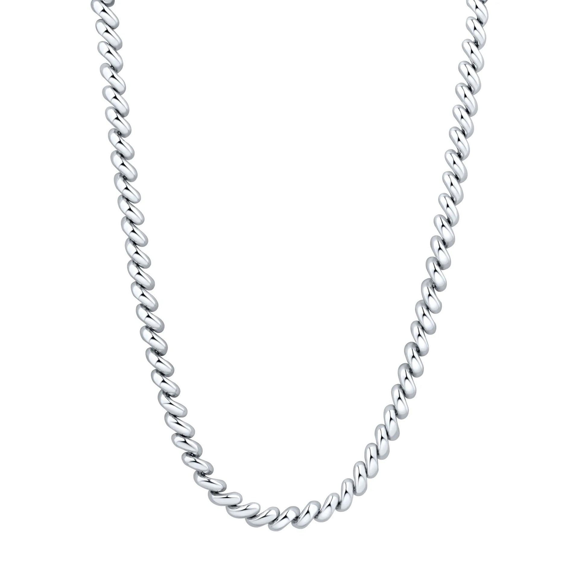San Marco Chain Necklace .925 Sterling Silver White Size 18"