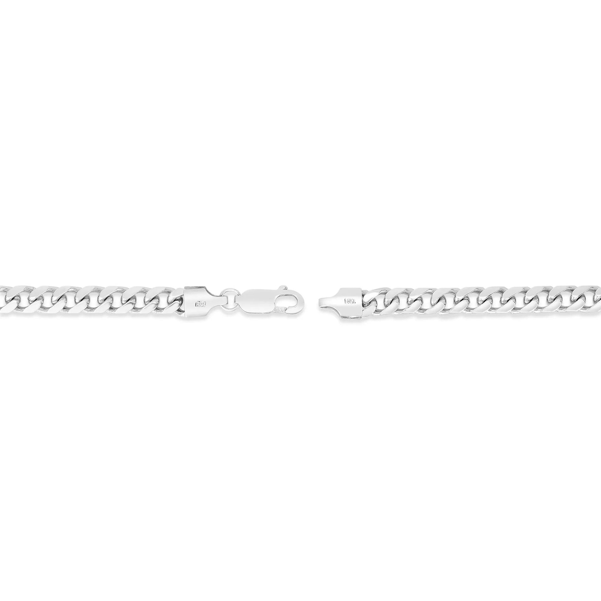 Semi-Solid Miami Cuban Chain 14K White Gold Necklace Size 22"
