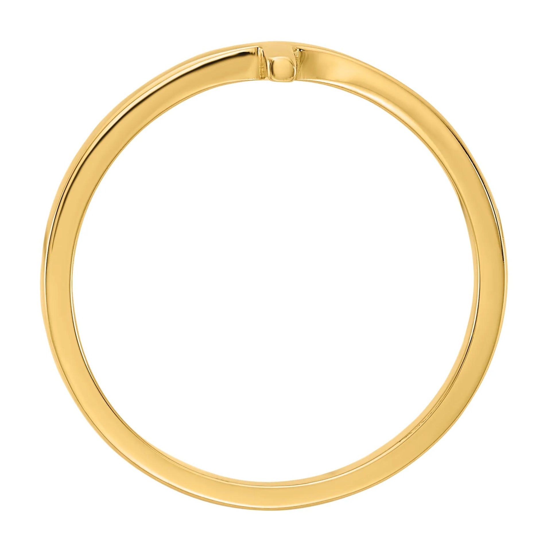 Sideways Cross Ring 14K Yellow Gold Size 4.5