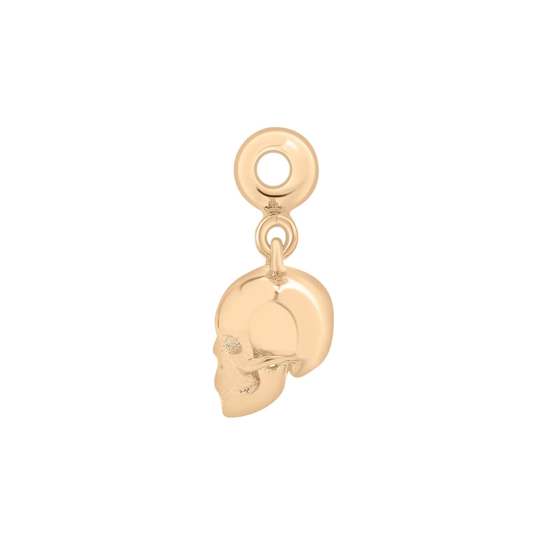 Skull Bead Charm Vermeil Yellow Size 14.00mm