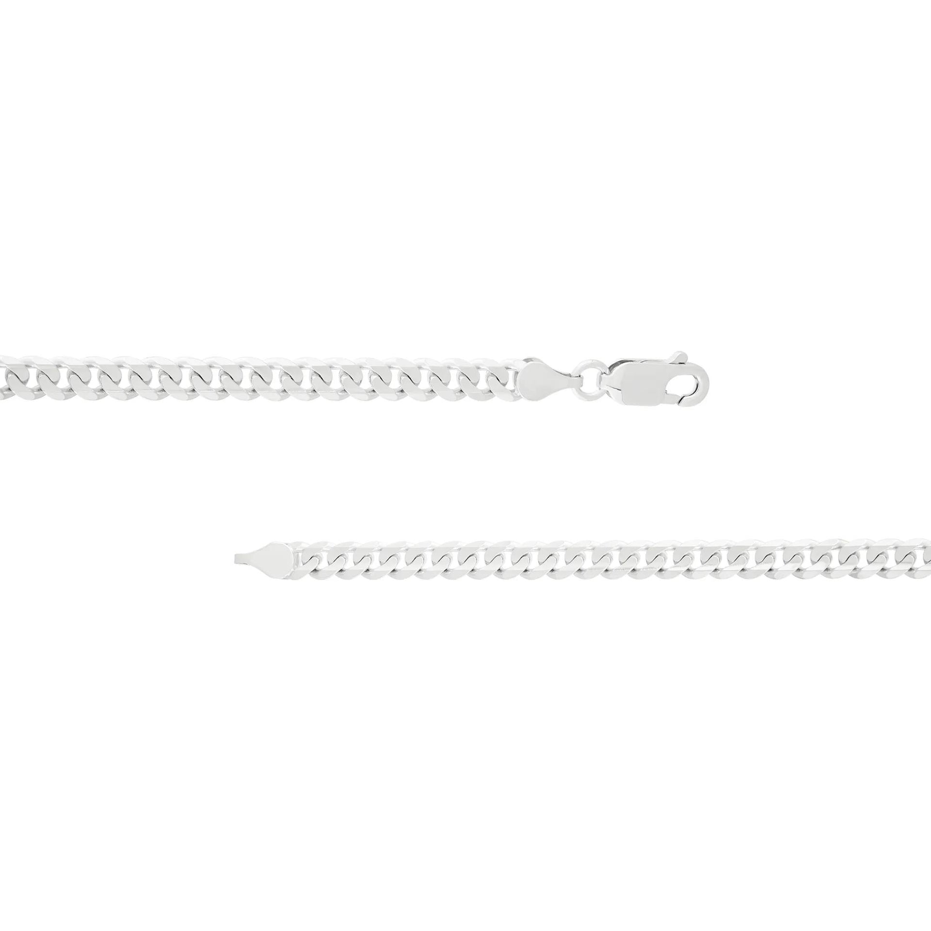 Solid Curb Chain 14K White Gold. Necklace Size 22"