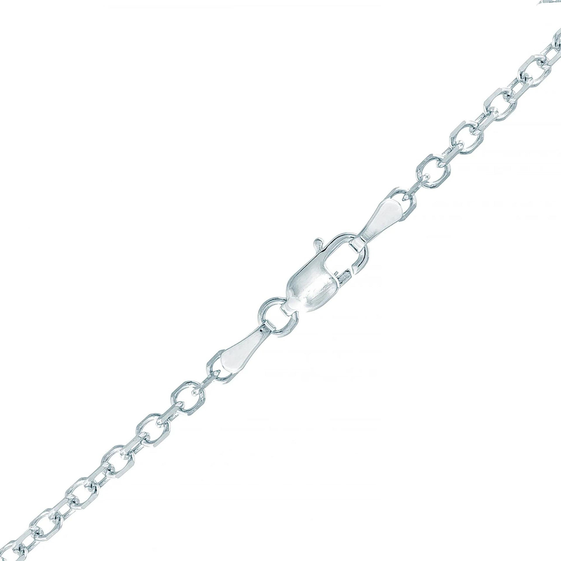 Solid Diamond-Cut Cable Chain 14K White Gold Necklace Size 24"