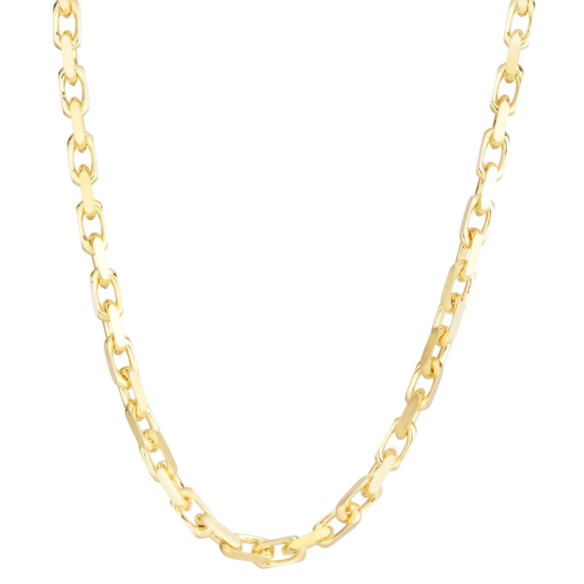 Solid French Cable Chain 14K Yellow Gold Necklace Size 24"